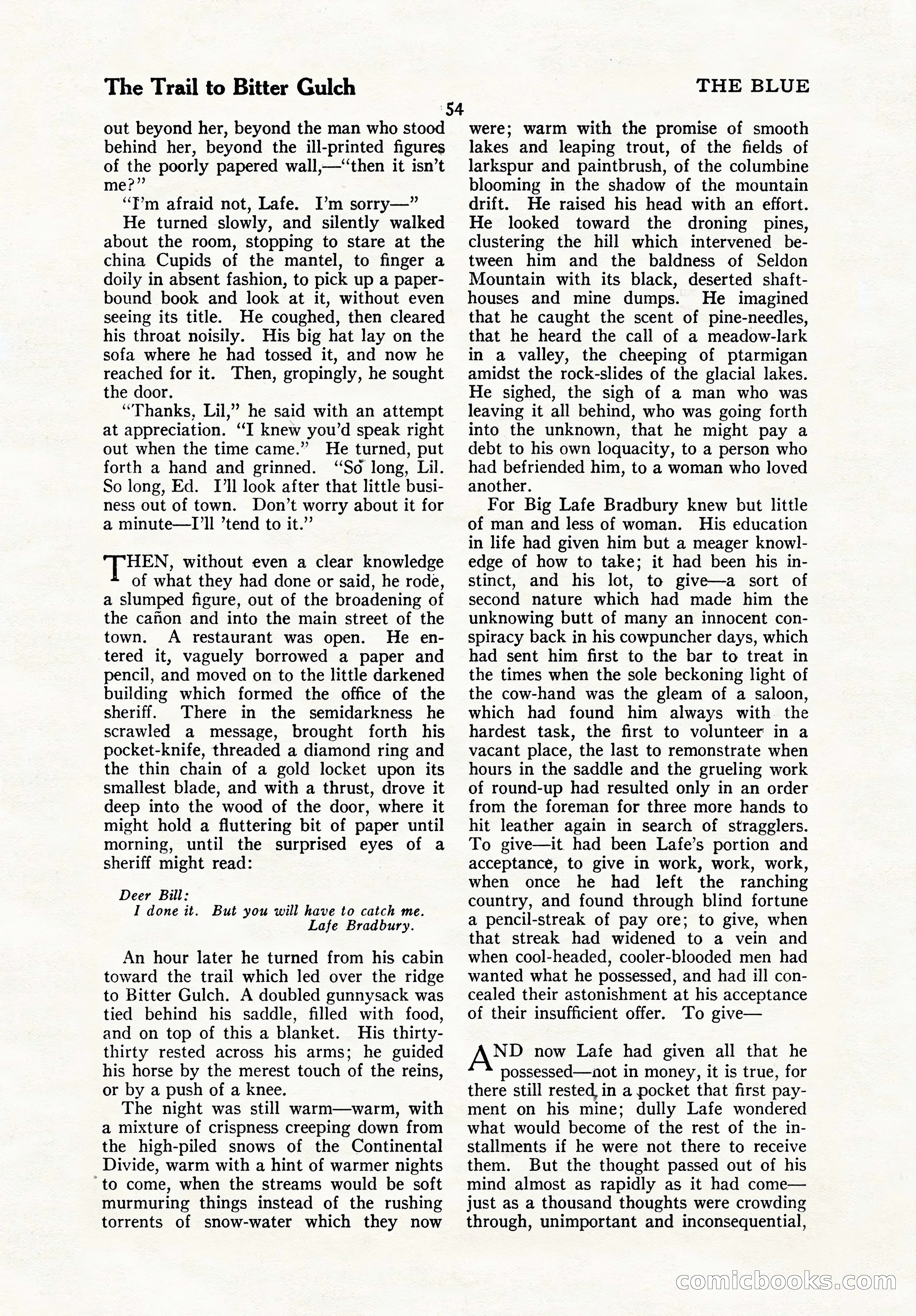 The Blue Book Magazine, October 1923 — page 60 of 212