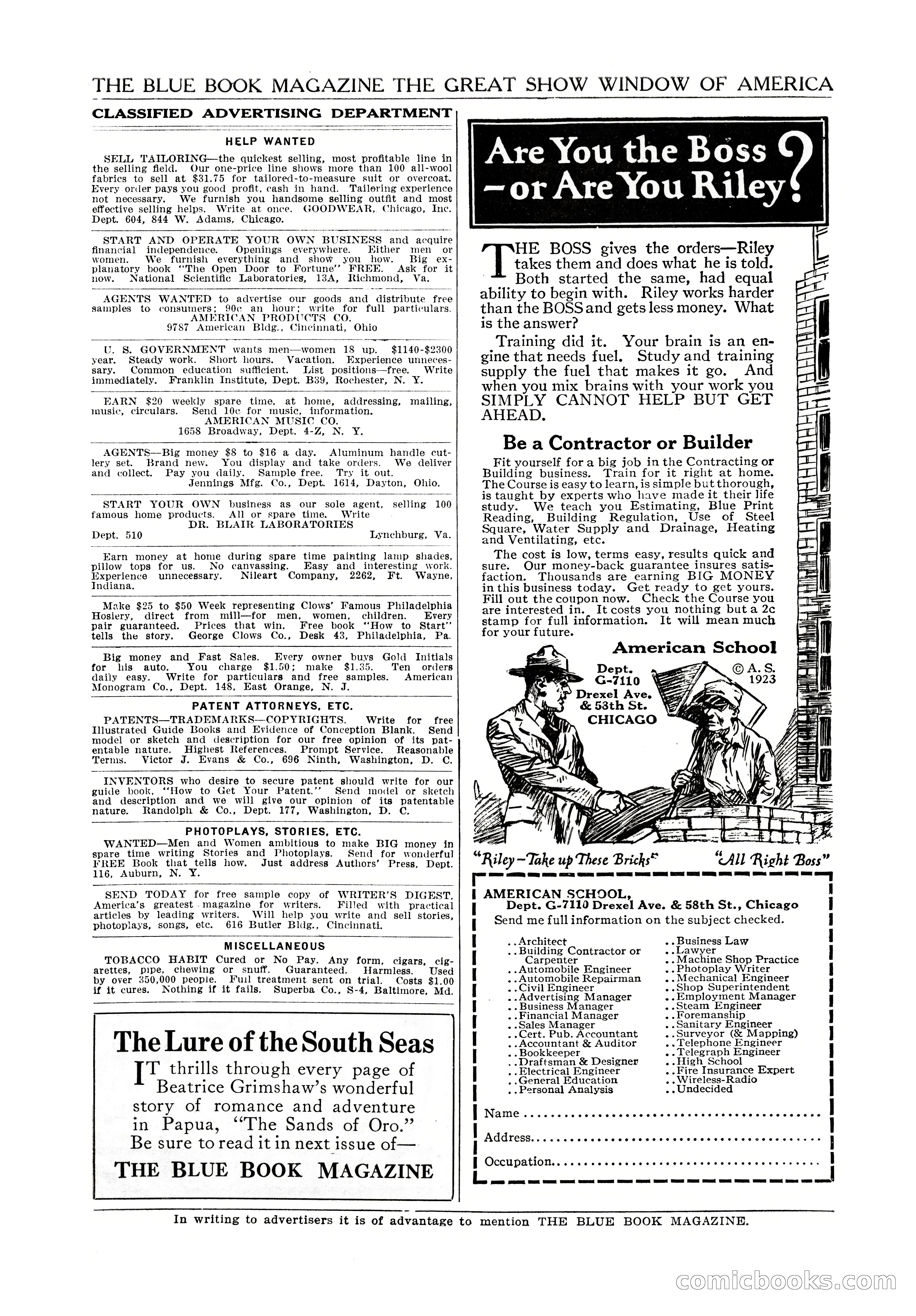 The Blue Book Magazine, October 1923 — page 203 of 212