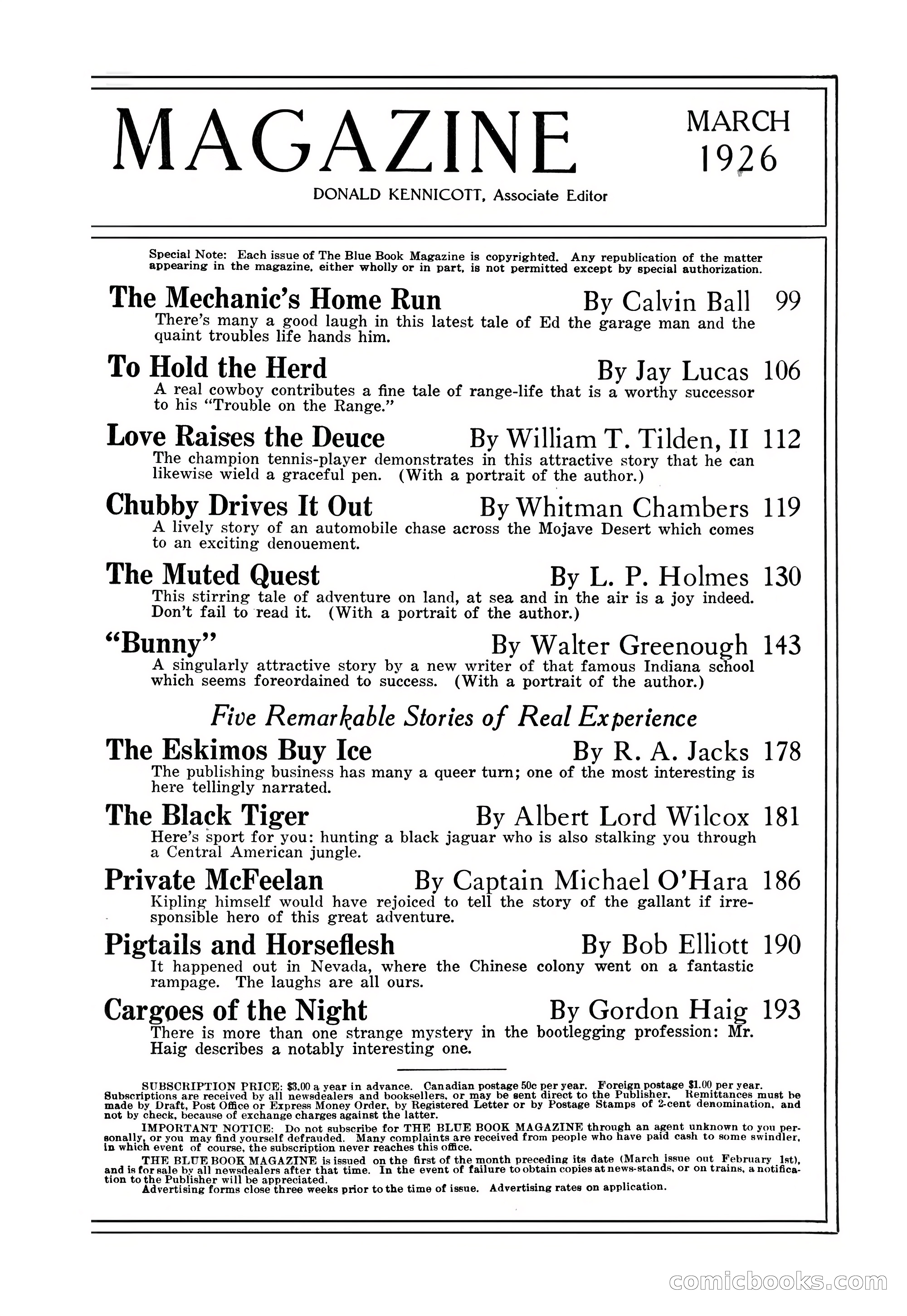 The Blue Book Magazine, March 1926 — page 5 of 208