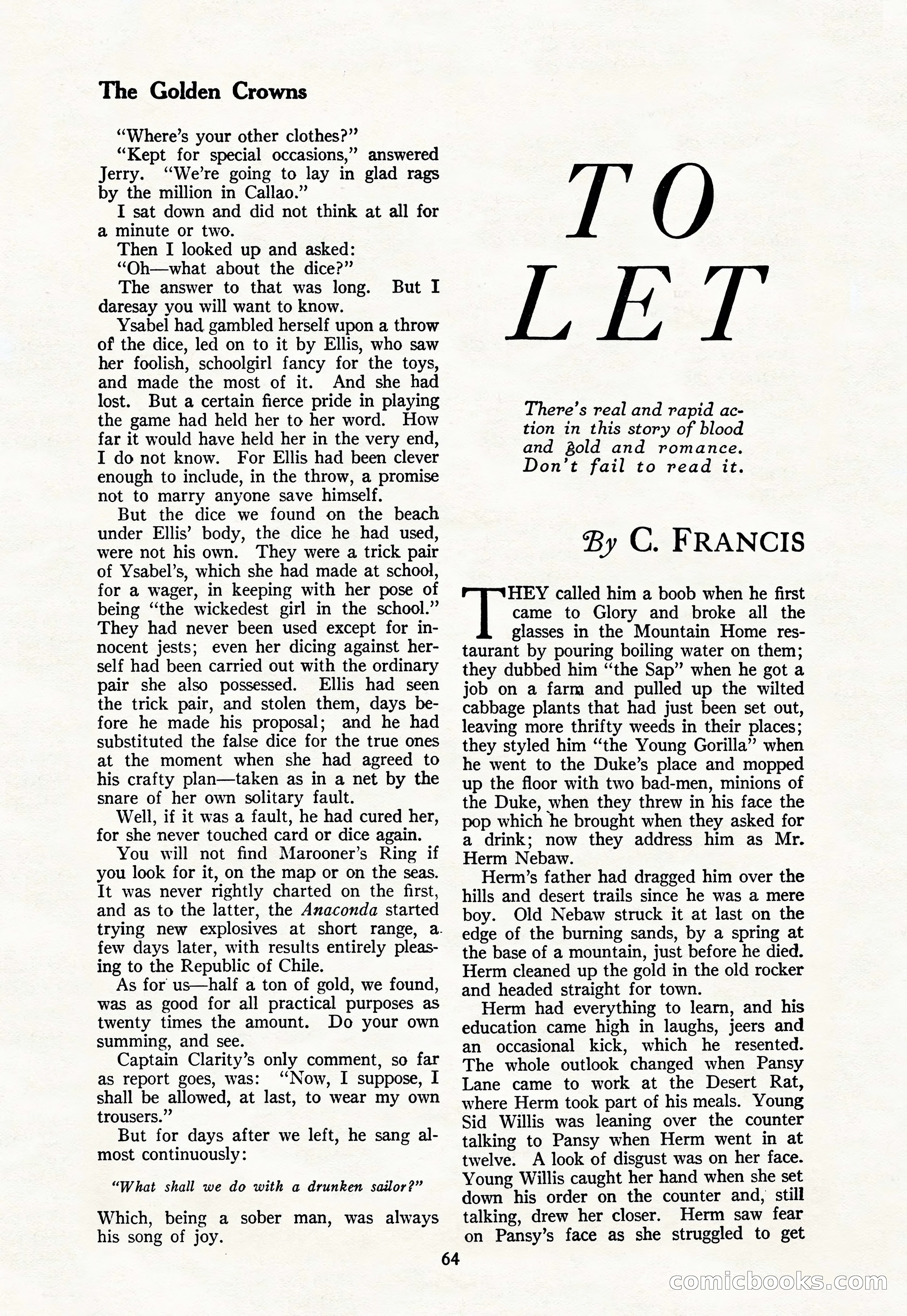 The Blue Book Magazine, March 1926 — page 66 of 208
