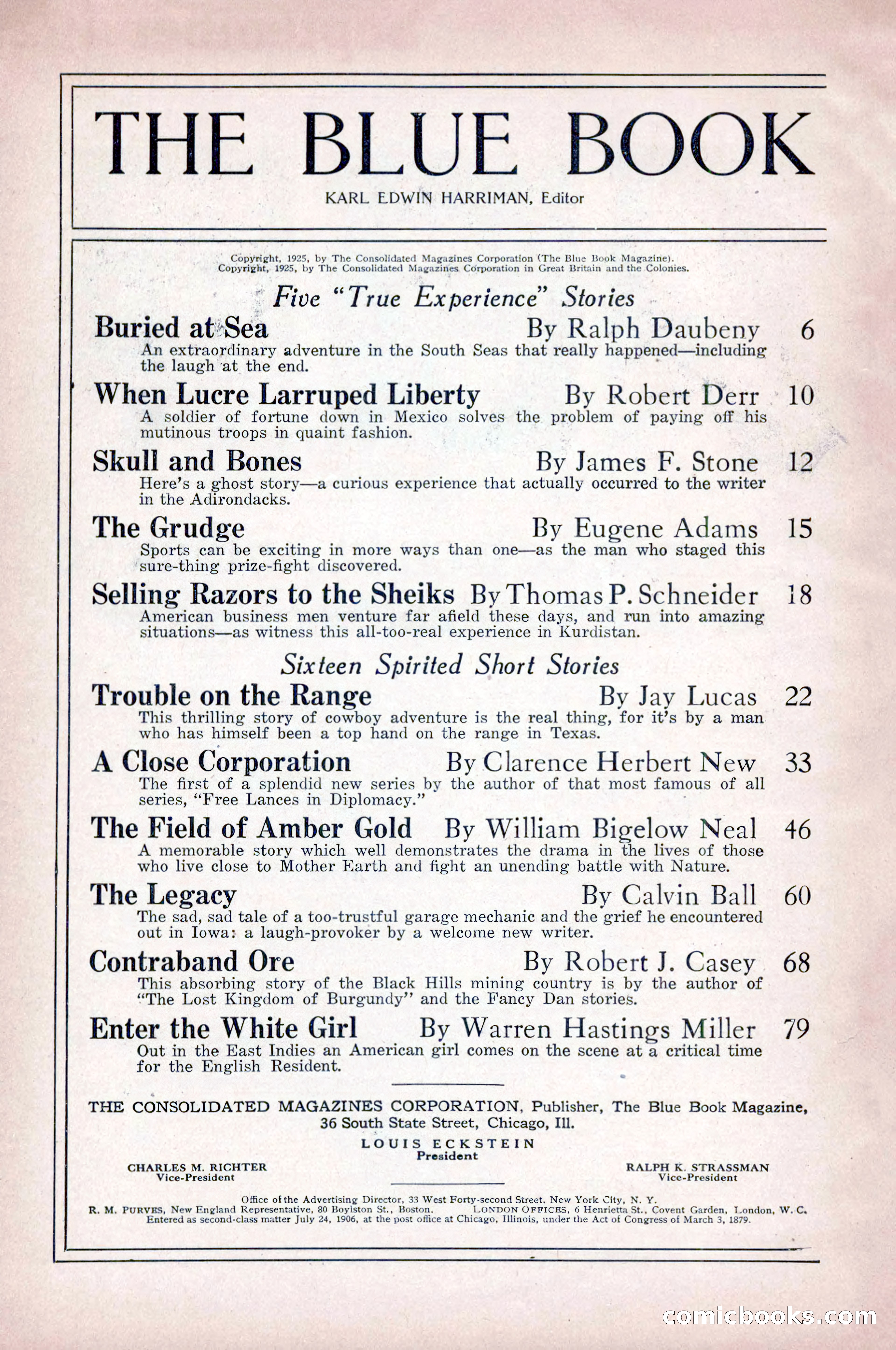 The Blue Book Magazine, September 1925 — page 4 of 208