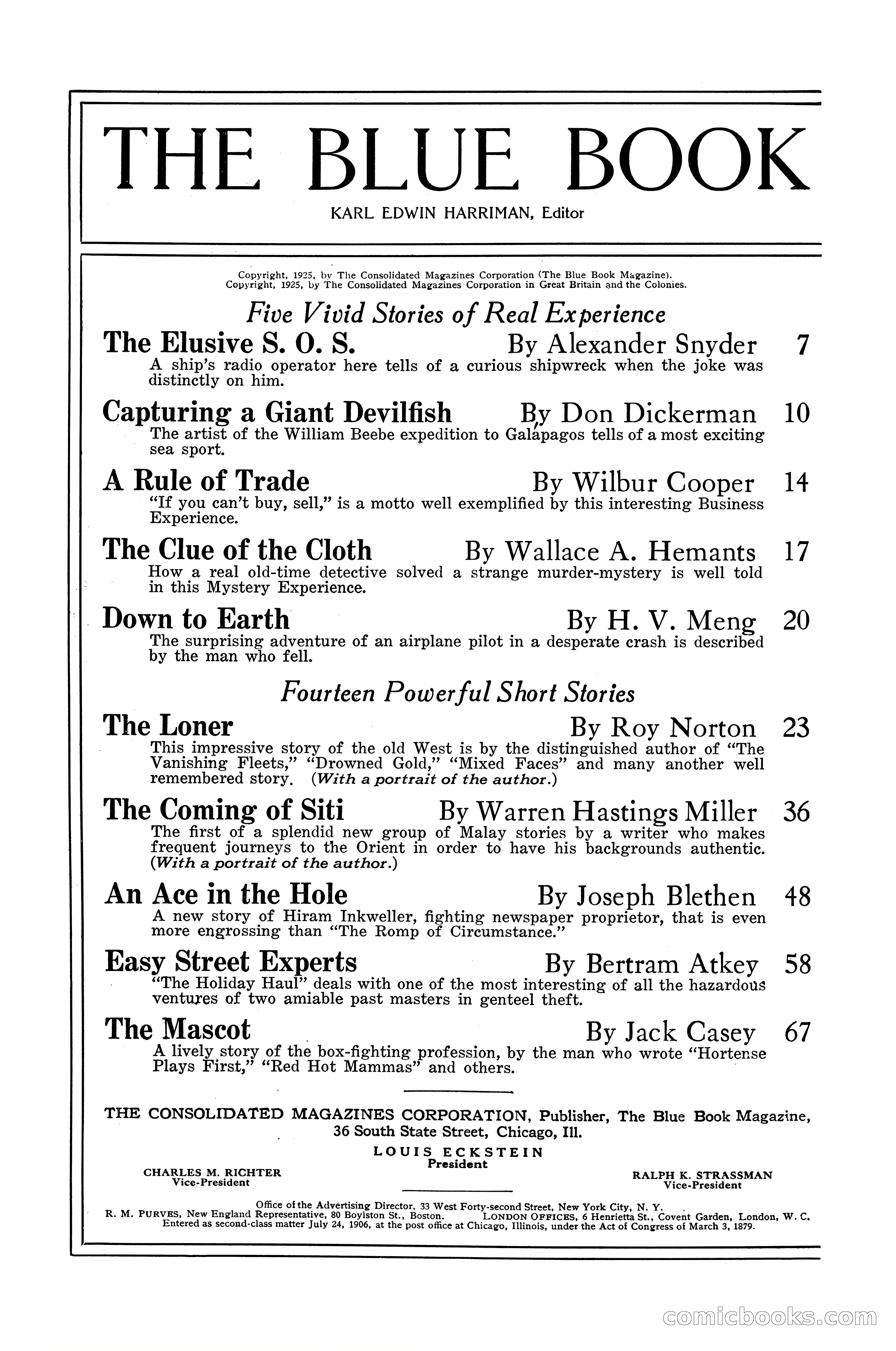 The Blue Book Magazine, January 1926 — page 4 of 208
