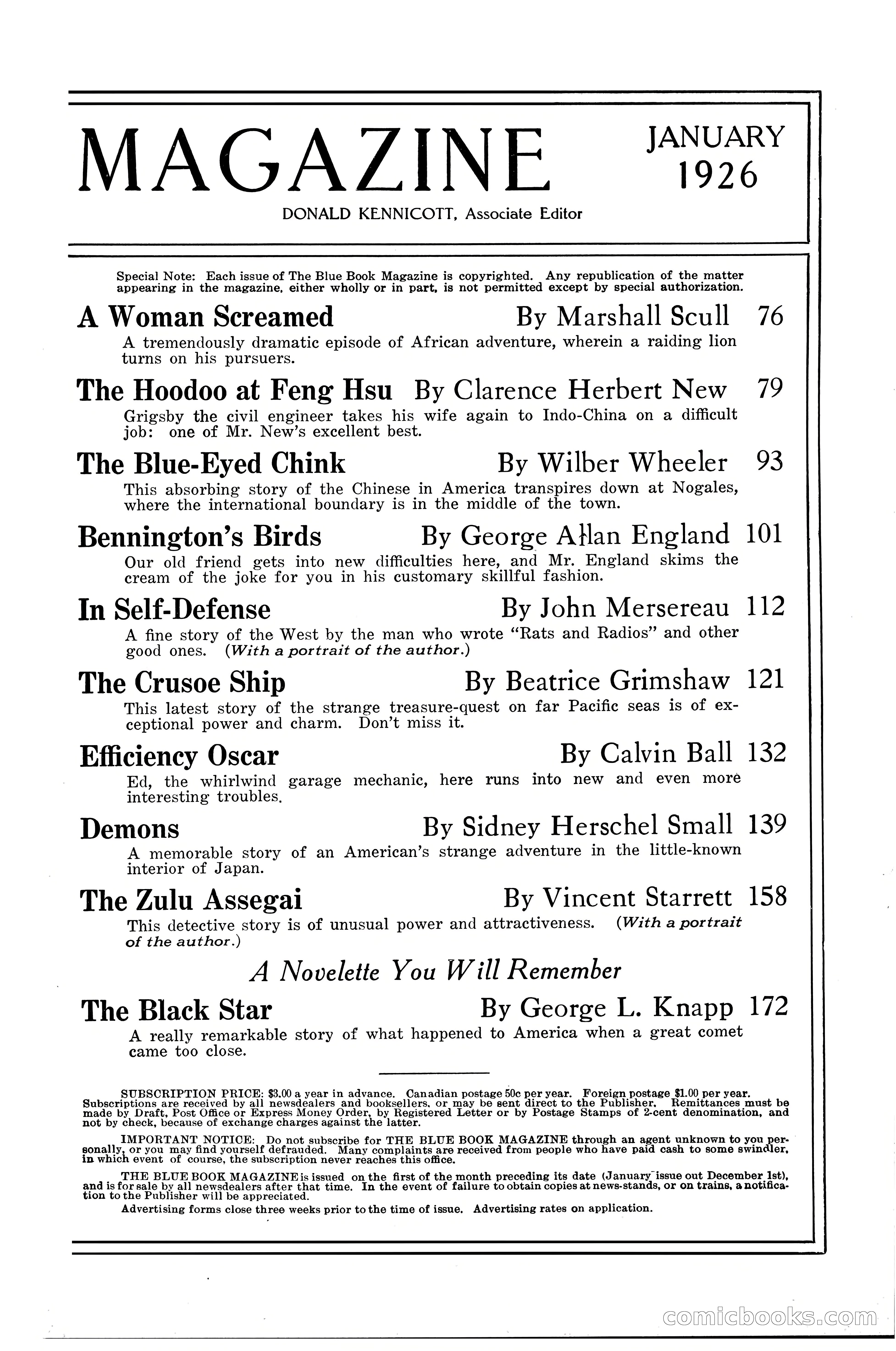 The Blue Book Magazine, January 1926 — page 5 of 208