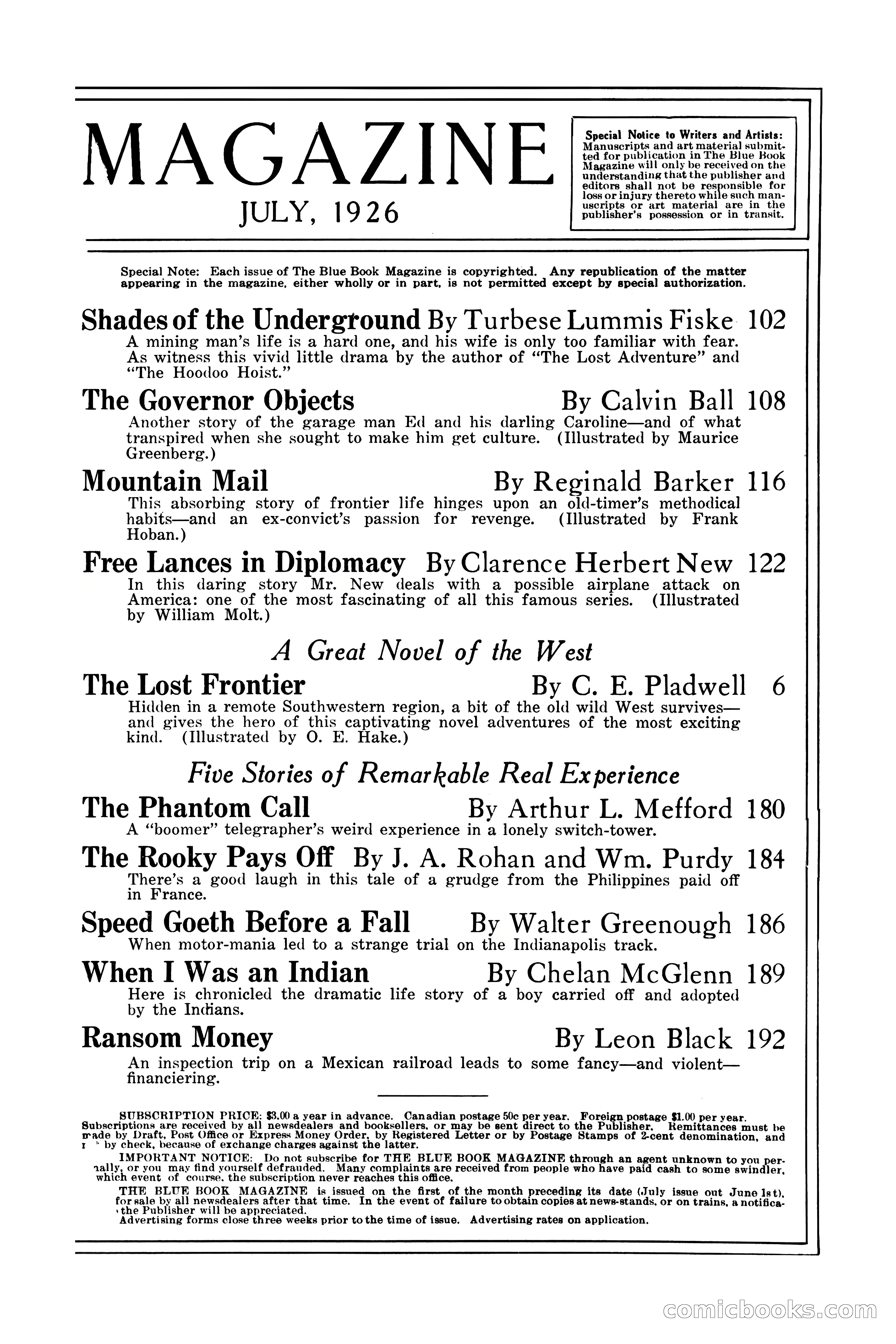 The Illustrated Blue Book Magazine, July 1926 — page 5 of 204