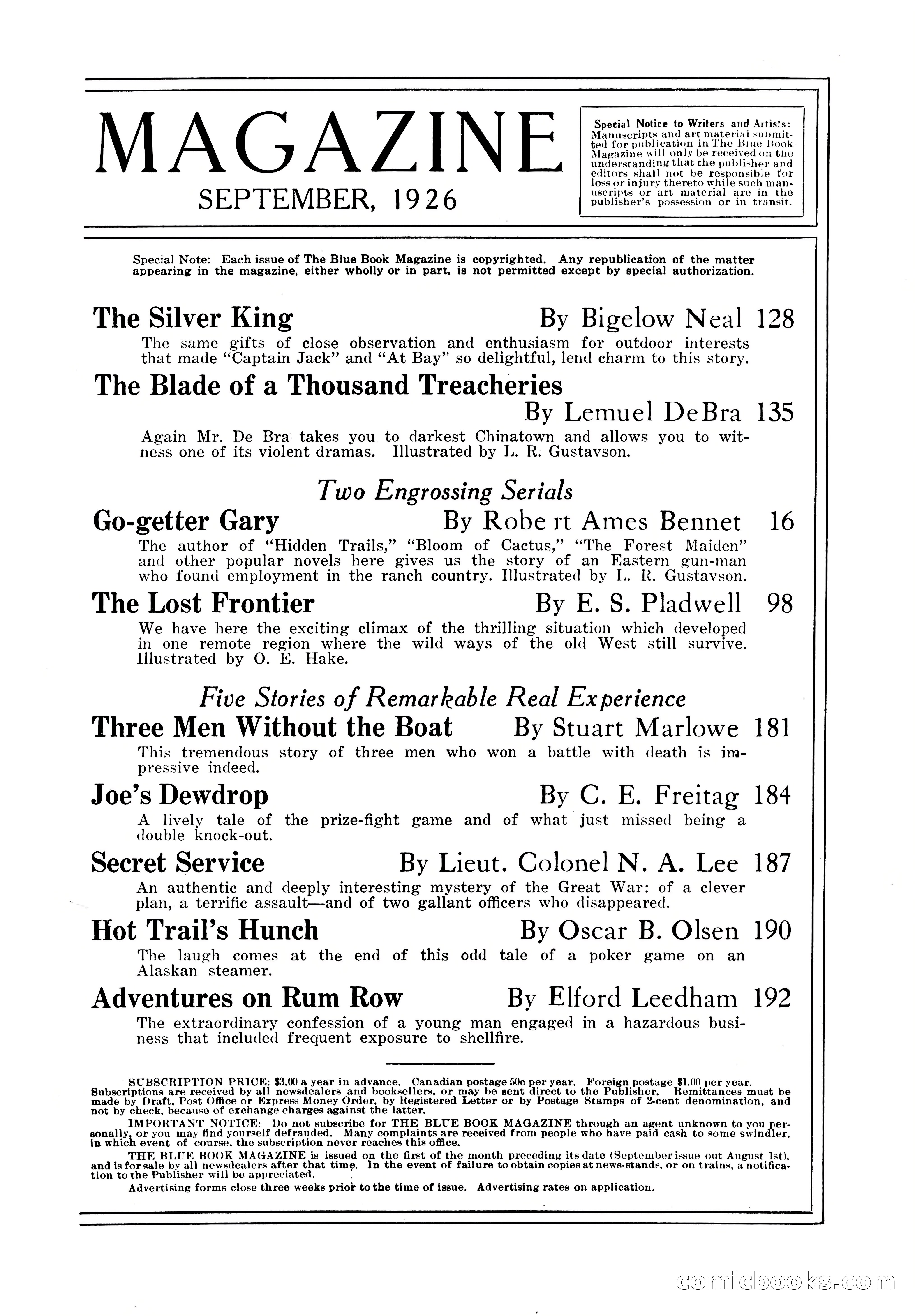 The Illustrated Blue Book Magazine, September 1926 — page 5 of 208