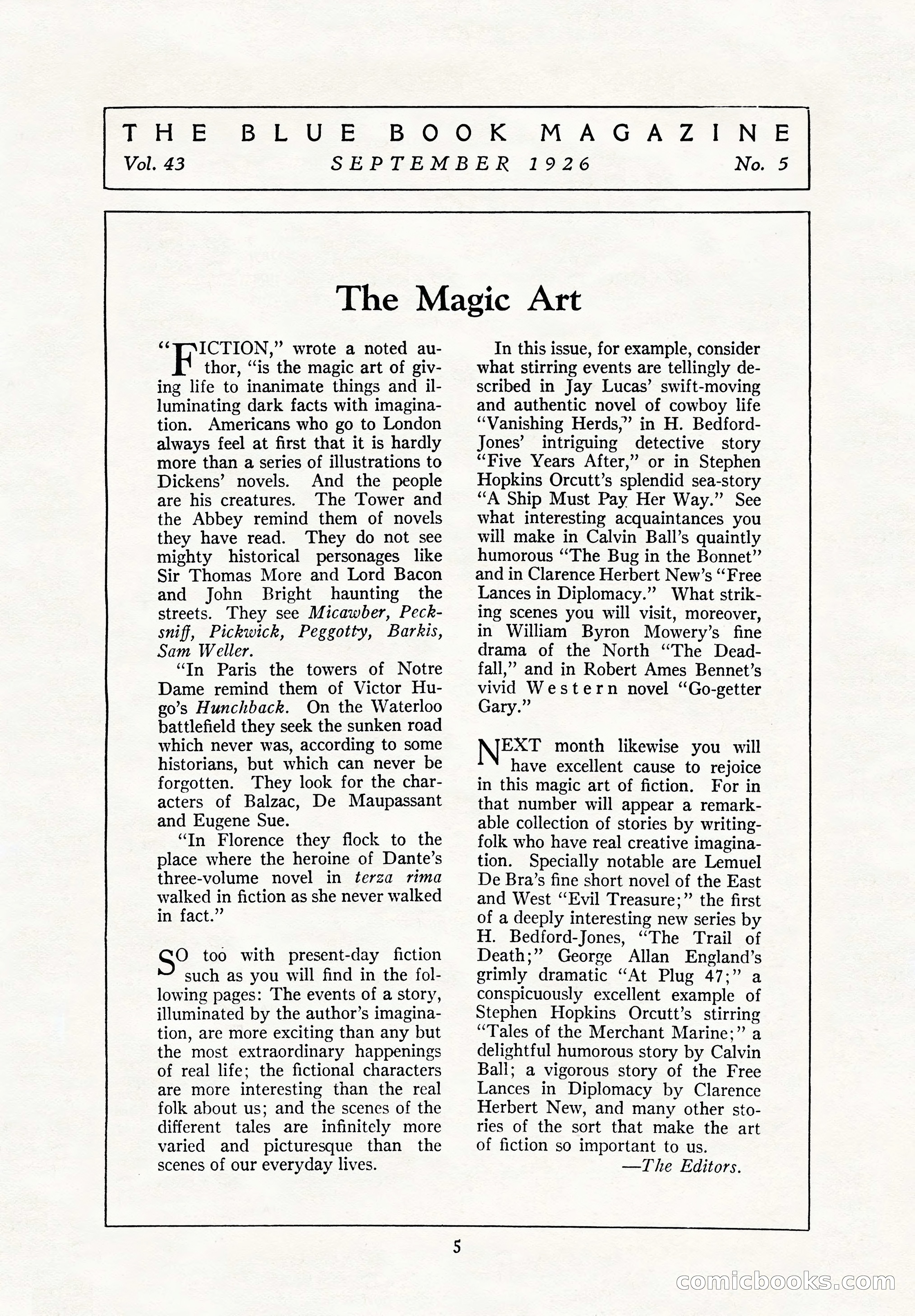 The Illustrated Blue Book Magazine, September 1926 — page 7 of 208