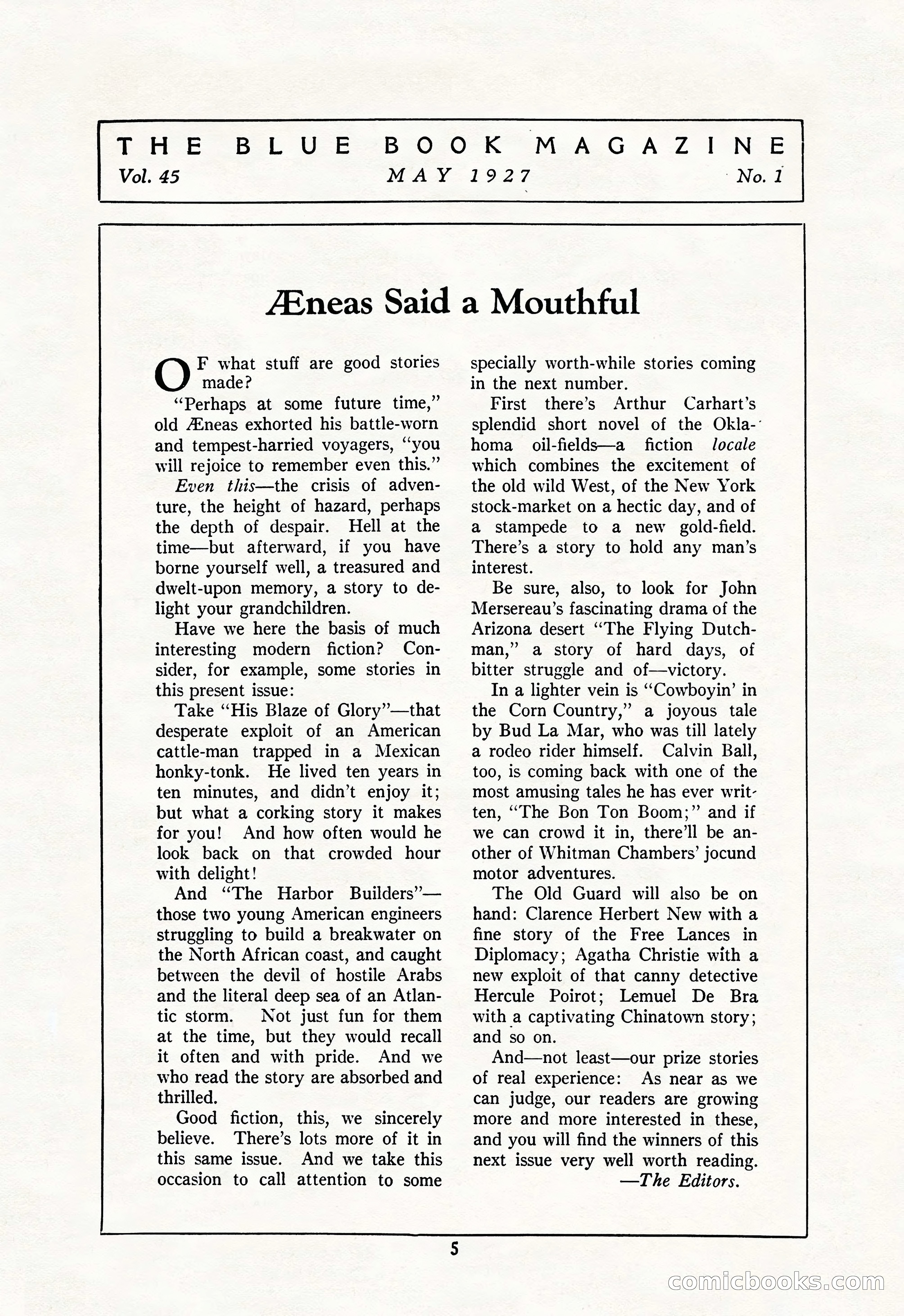 The Illustrated Blue Book Magazine, May 1927 — page 7 of 208