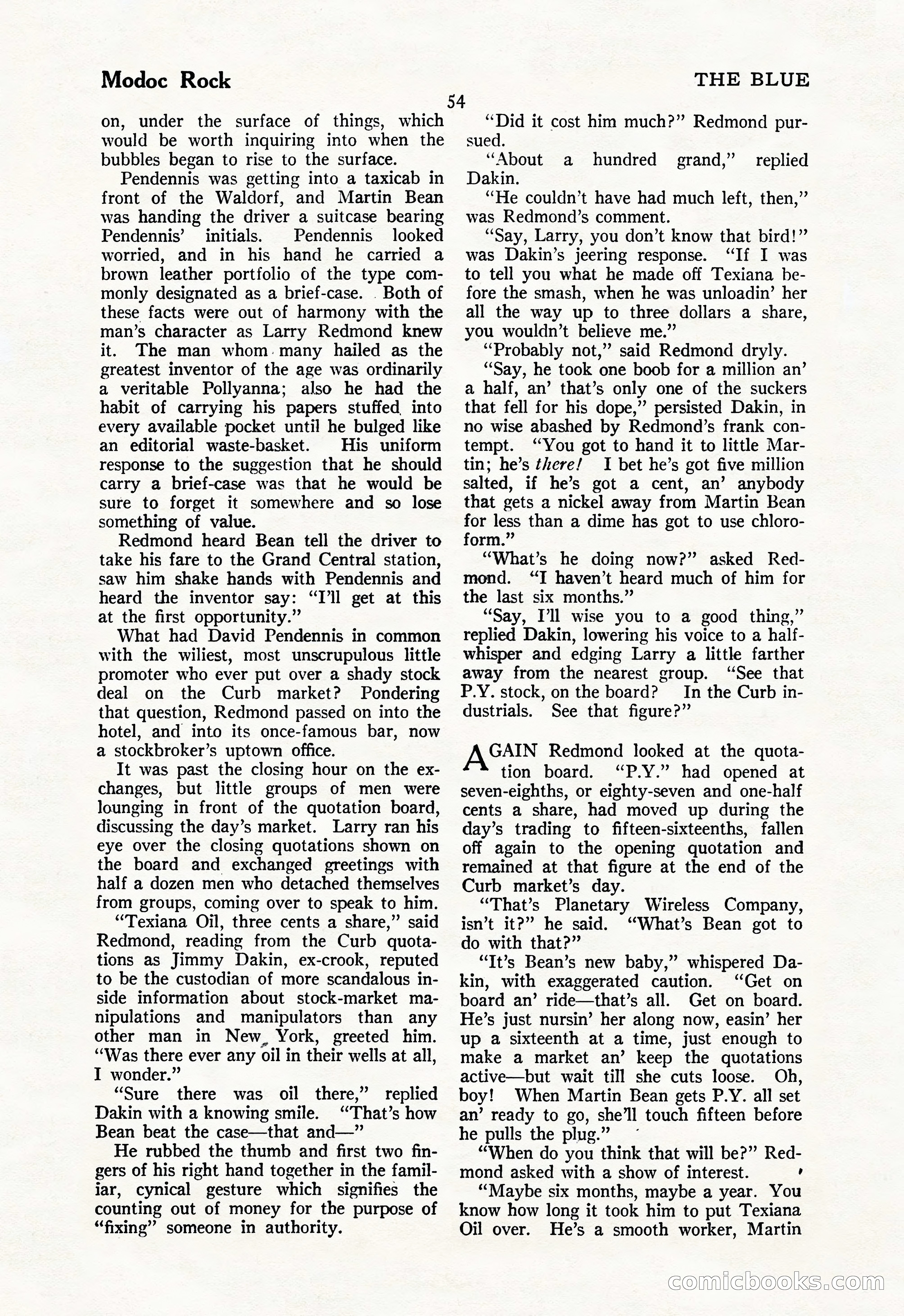 The Illustrated Blue Book Magazine, May 1927 — page 56 of 208