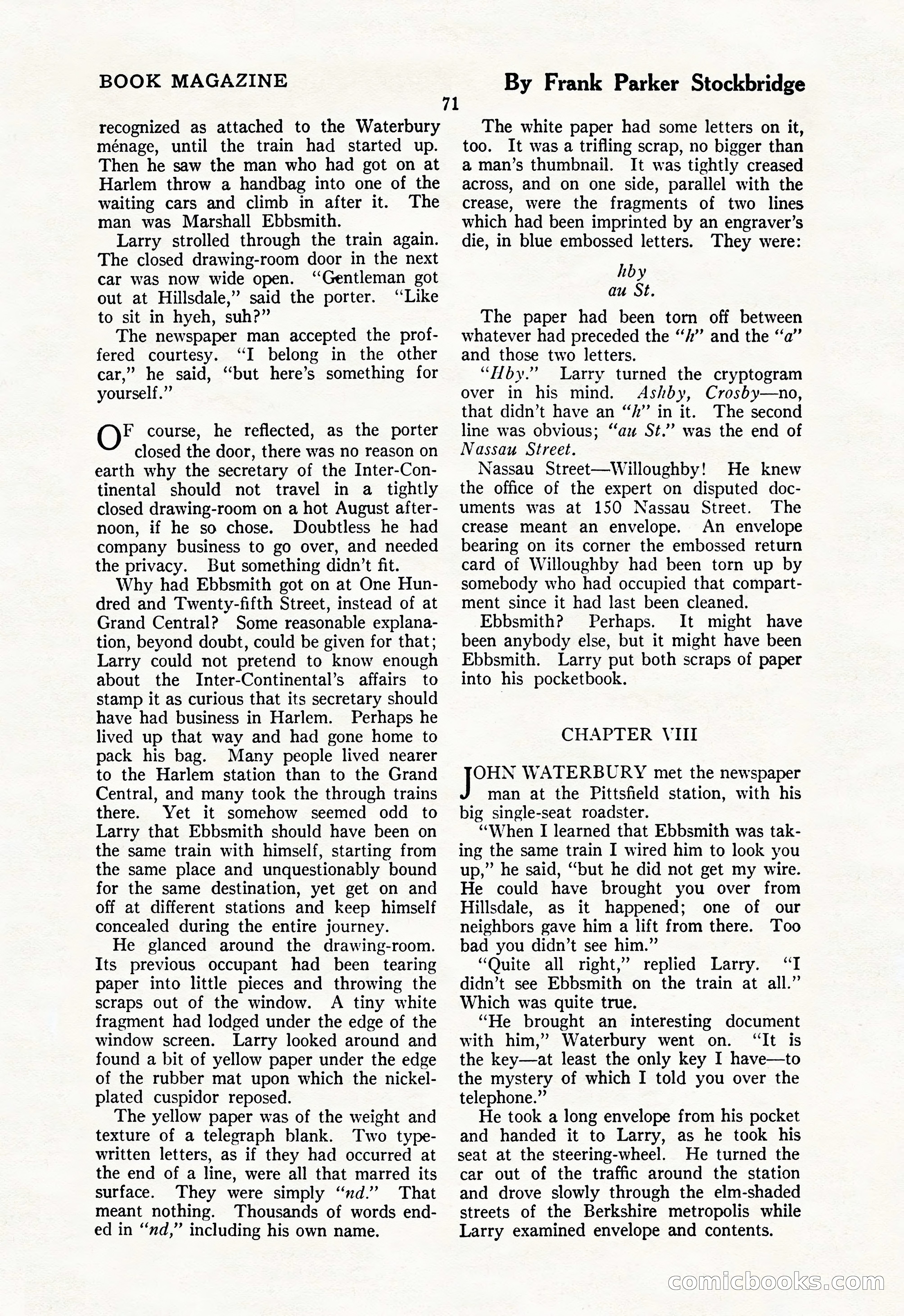 The Illustrated Blue Book Magazine, May 1927 — page 73 of 208