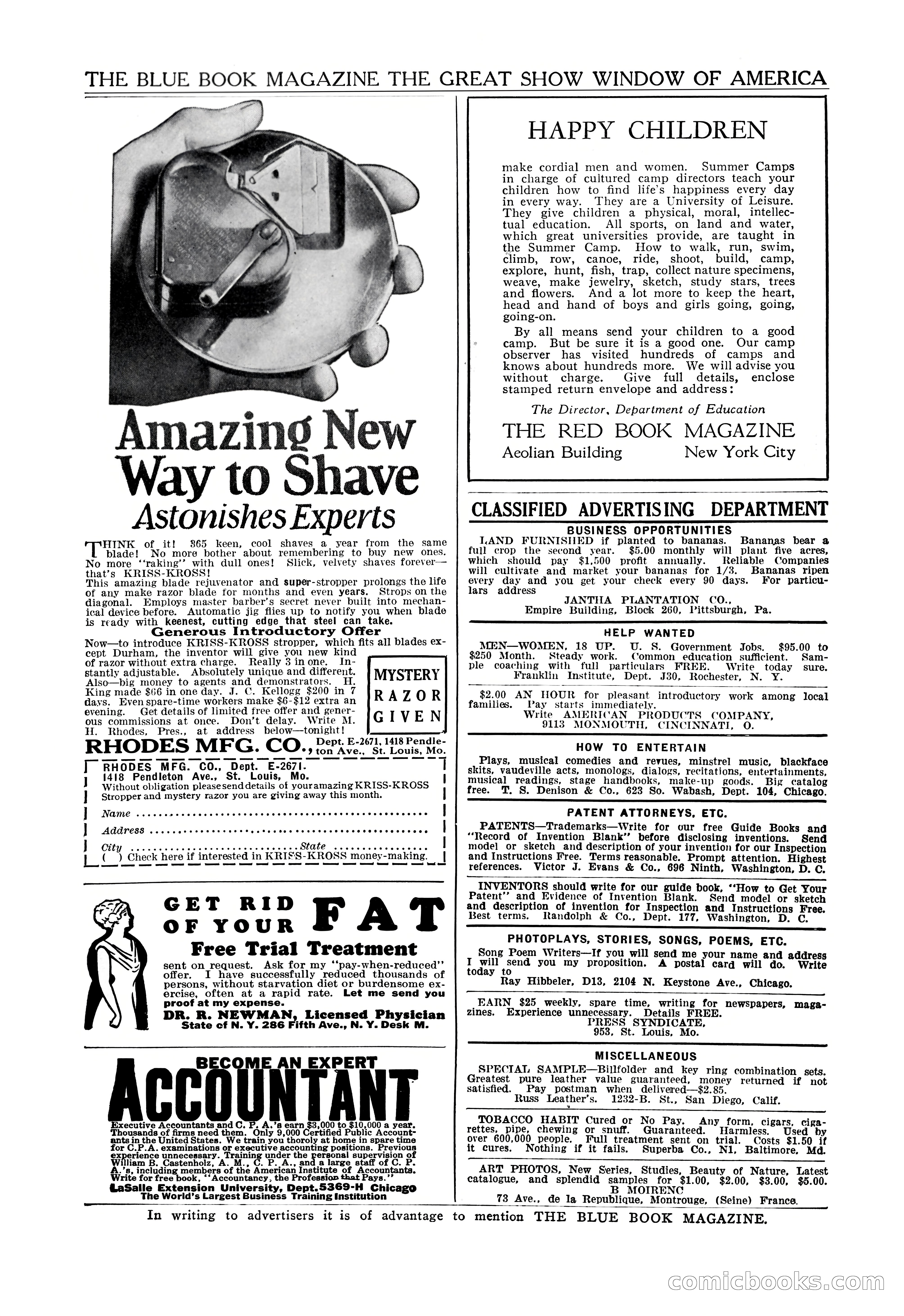The Illustrated Blue Book Magazine, May 1927 — page 200 of 208