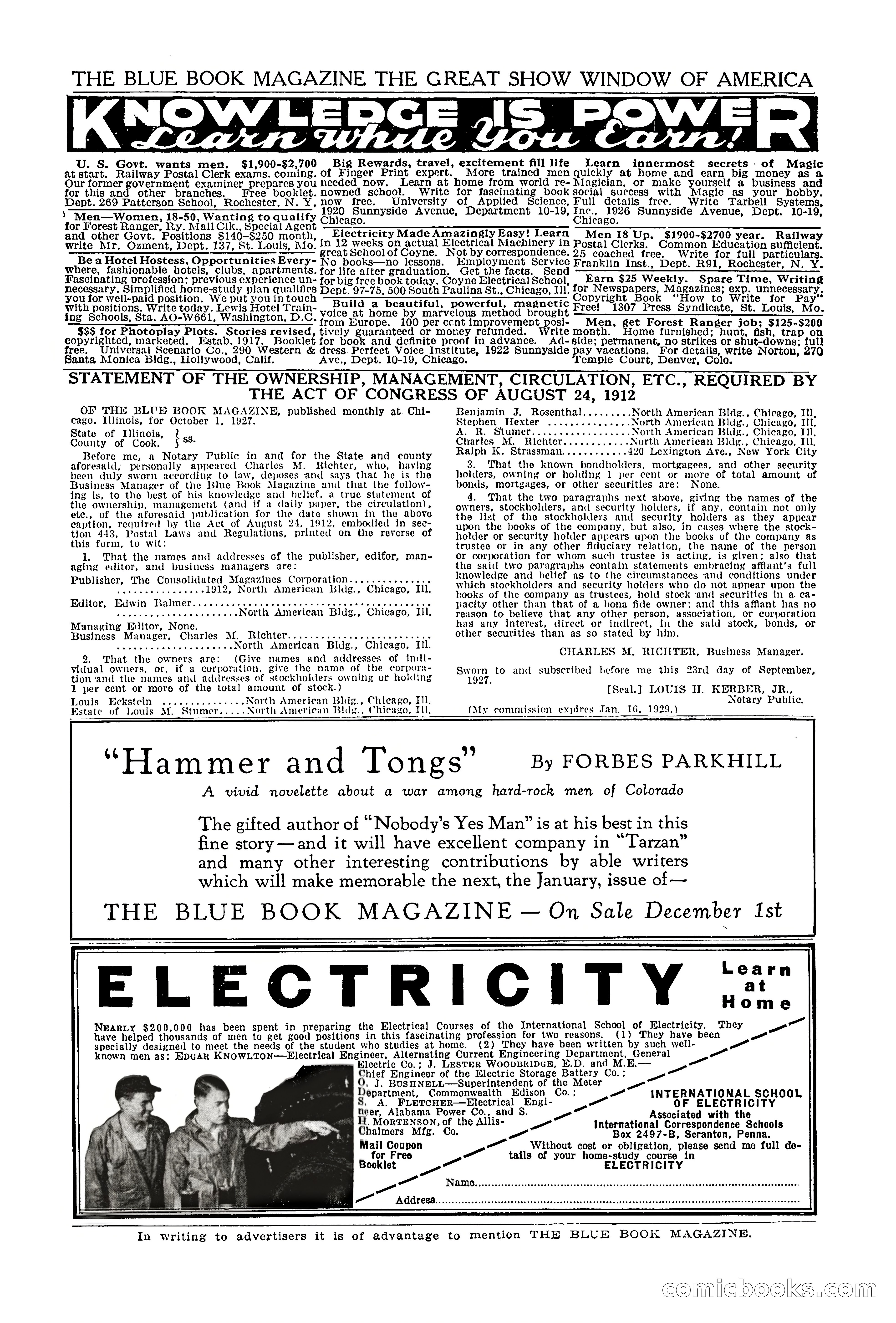 The Illustrated Blue Book Magazine, December 1927 — page 205 of 208