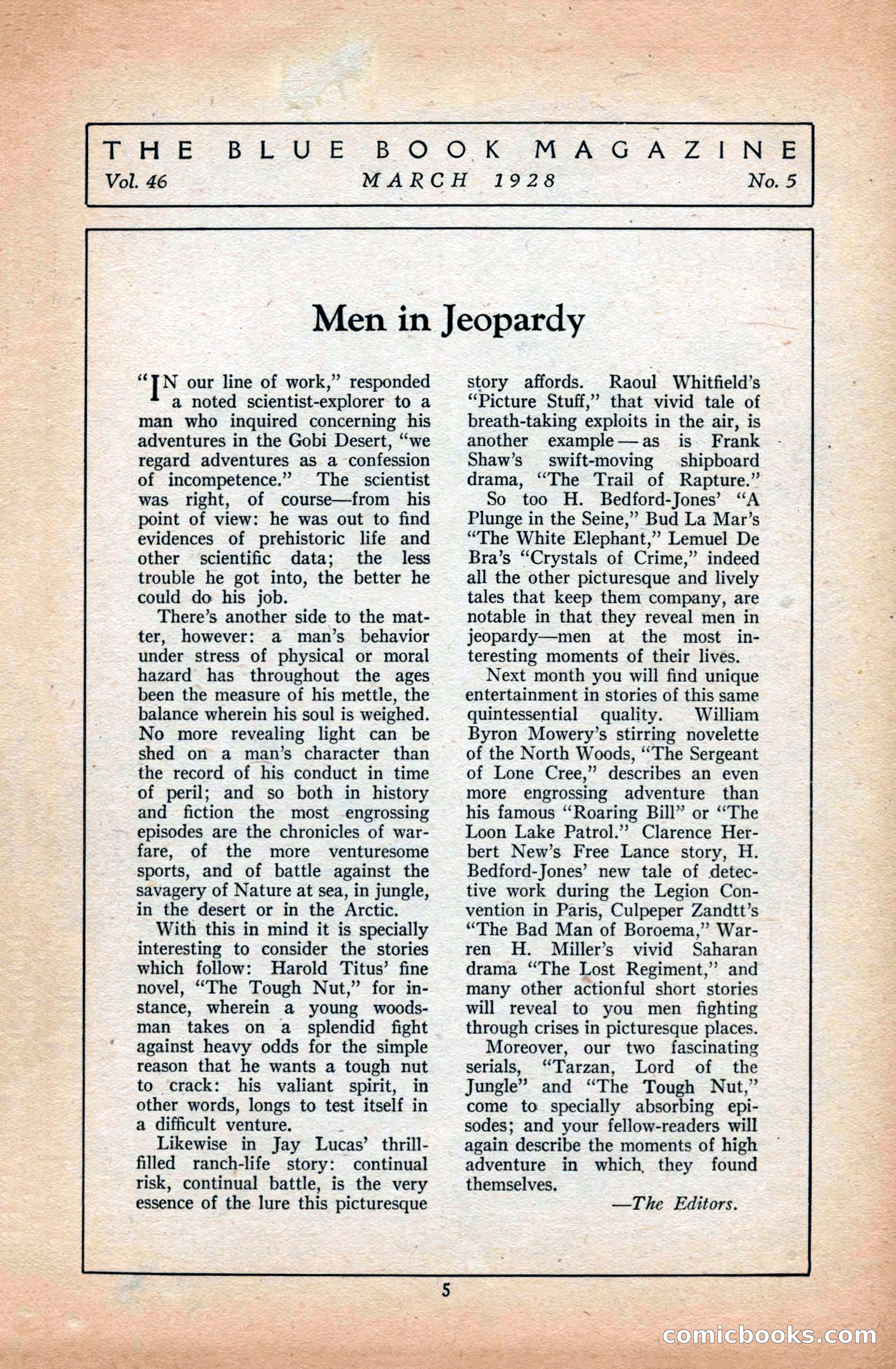 The Illustrated Blue Book Magazine, March 1928 — page 7 of 204