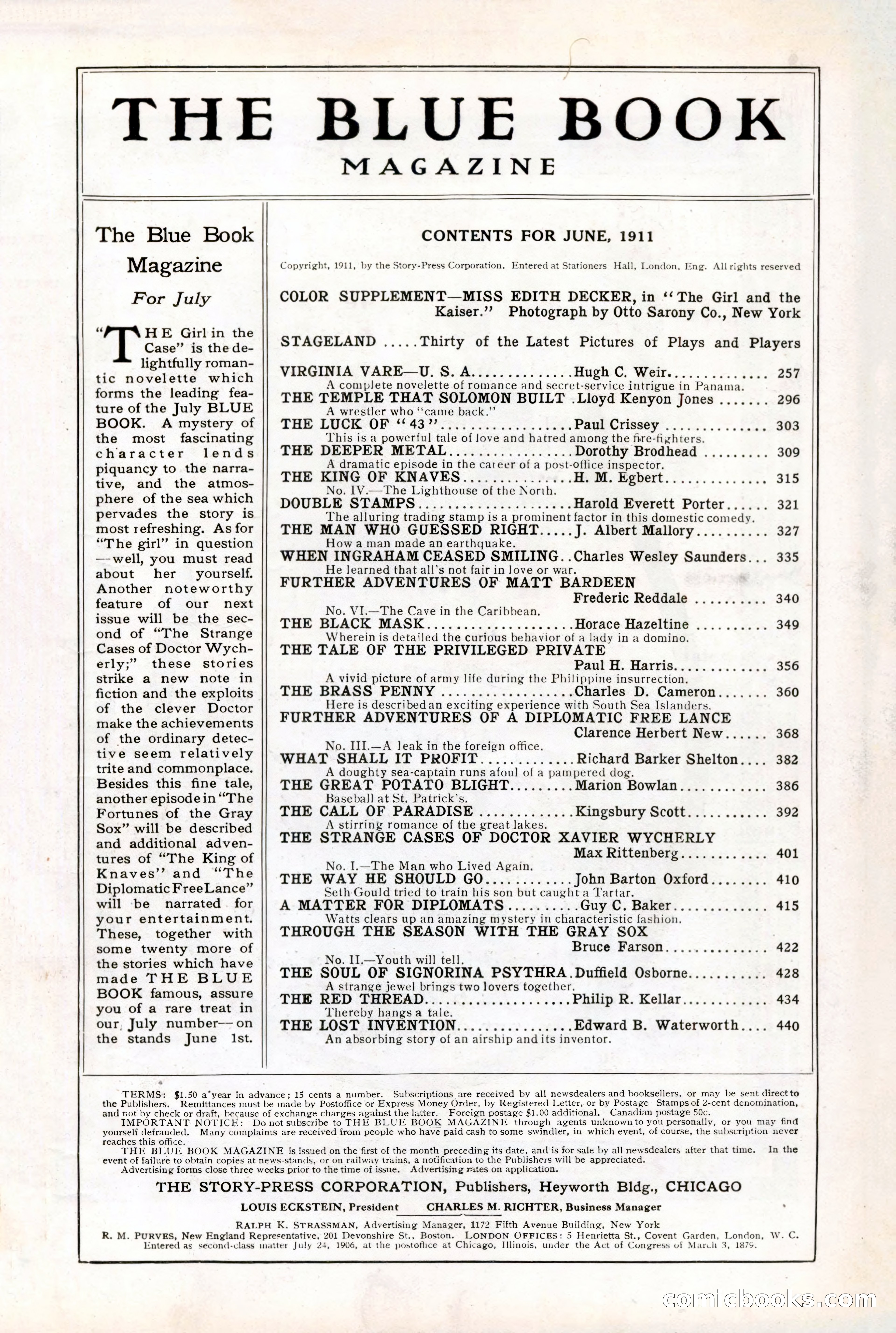 The Blue Book Magazine, June 1911 — page 5 of 246