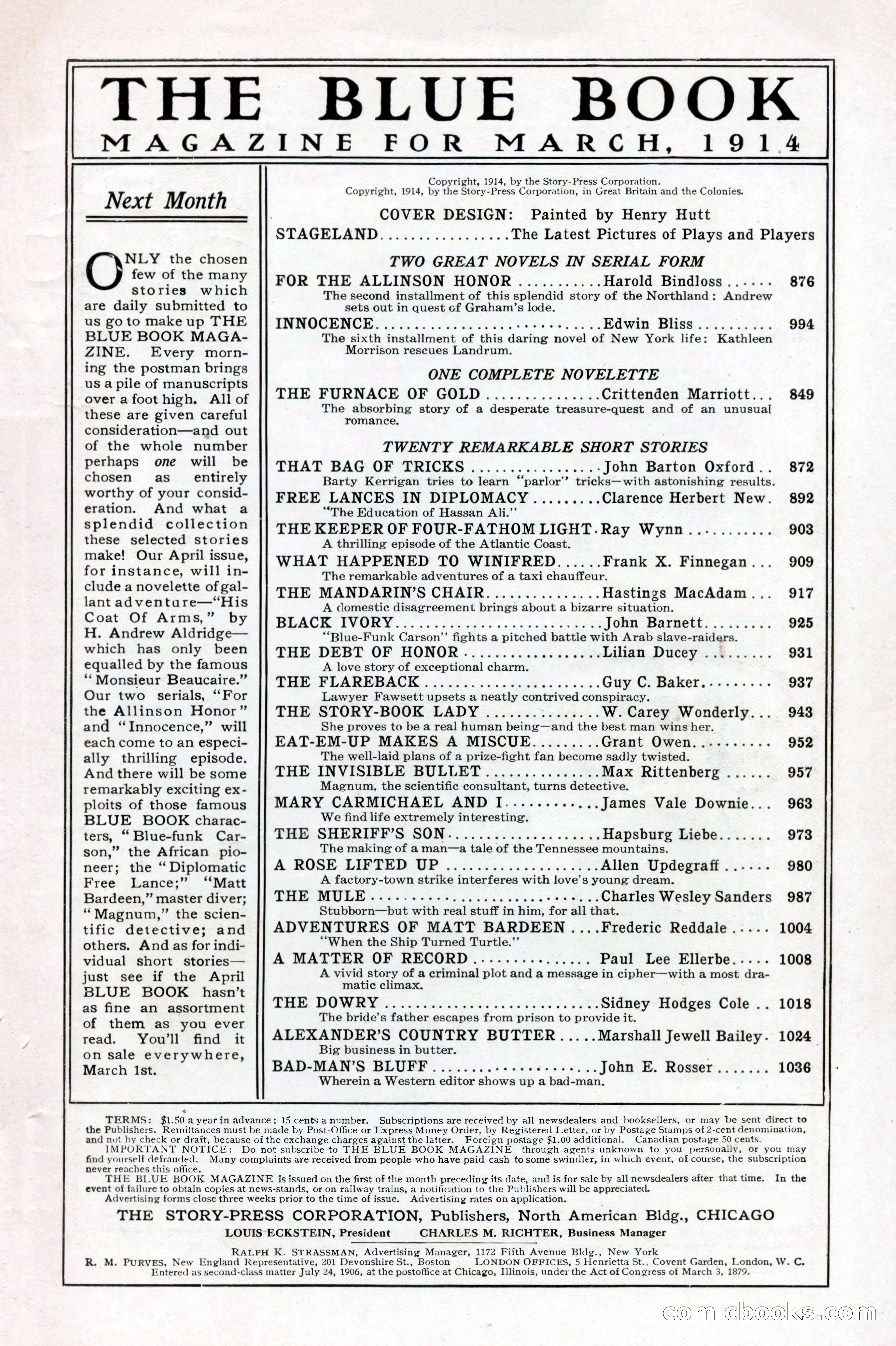 The Blue Book Magazine, March 1914 — page 5 of 222