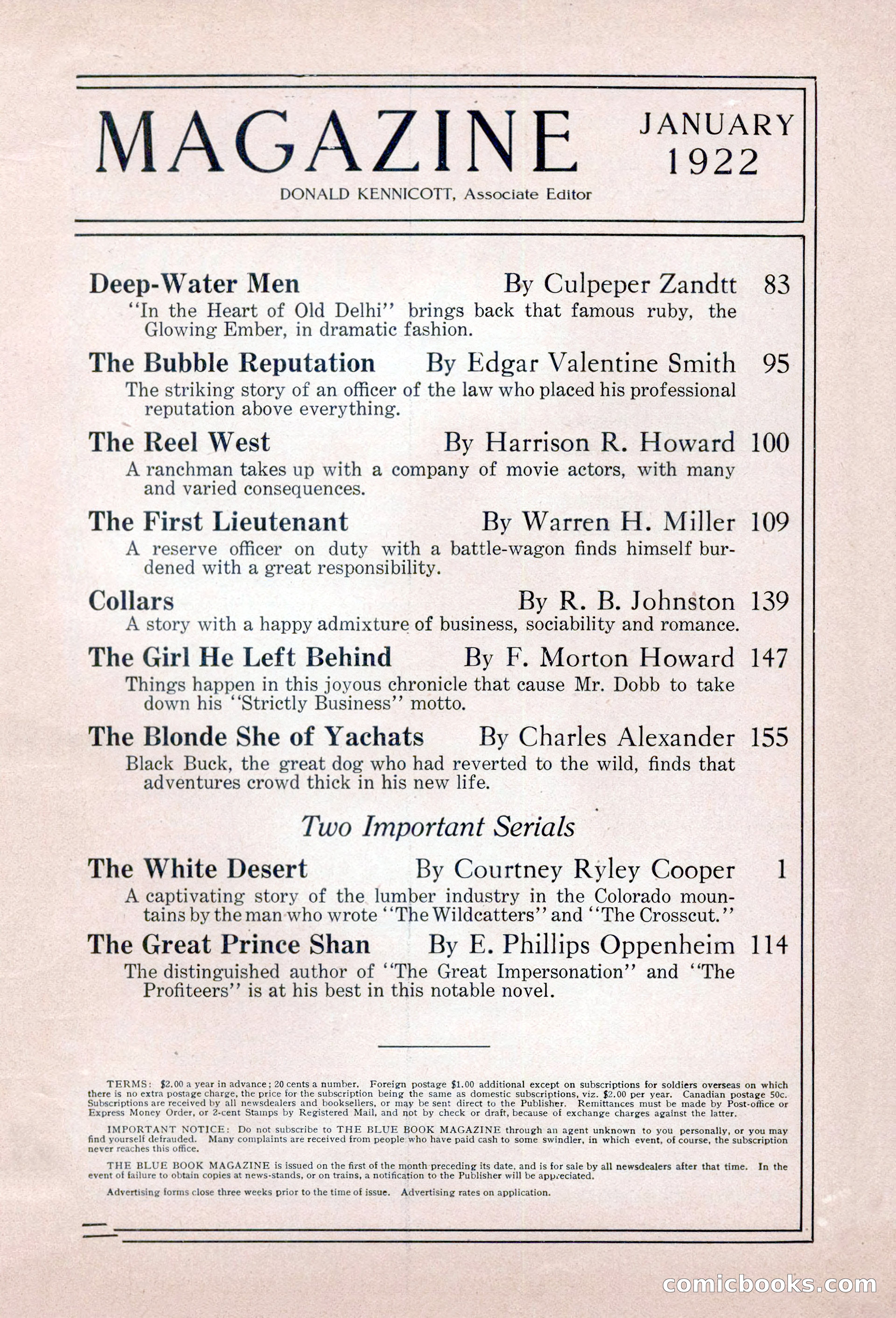 The Blue Book Magazine, January 1922 — page 5 of 208