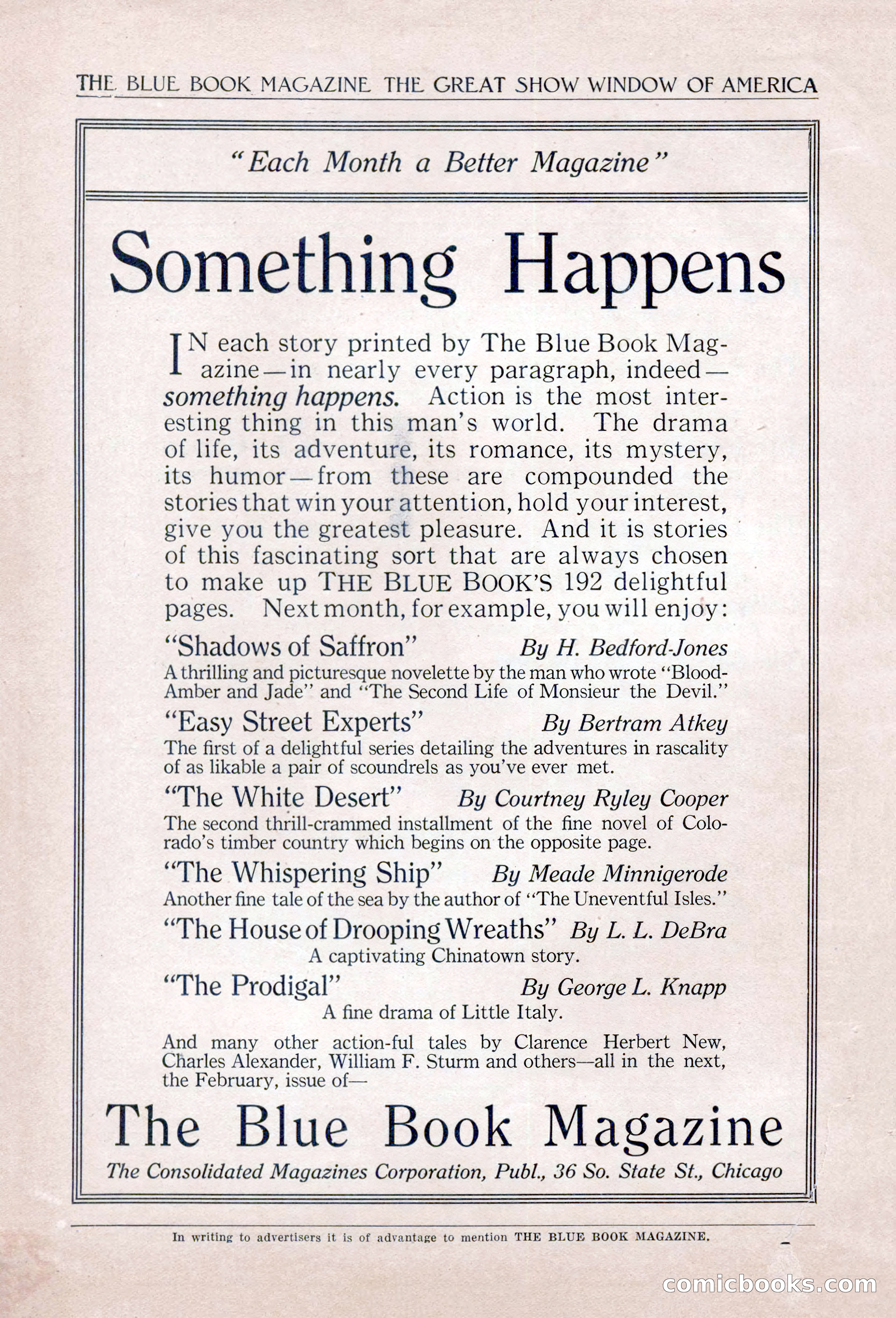 The Blue Book Magazine, January 1922 — page 6 of 208