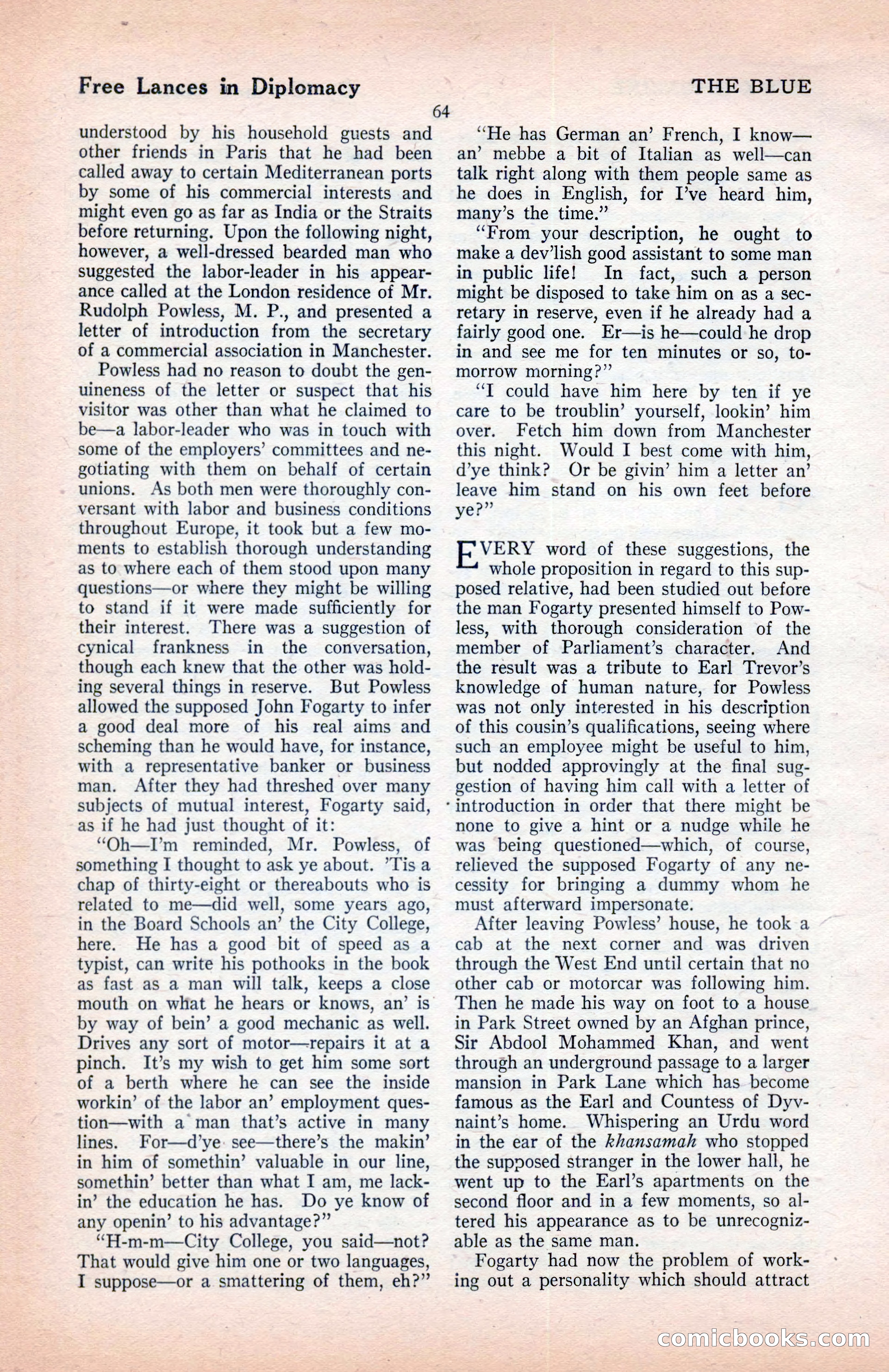 The Blue Book Magazine, January 1922 — page 70 of 208