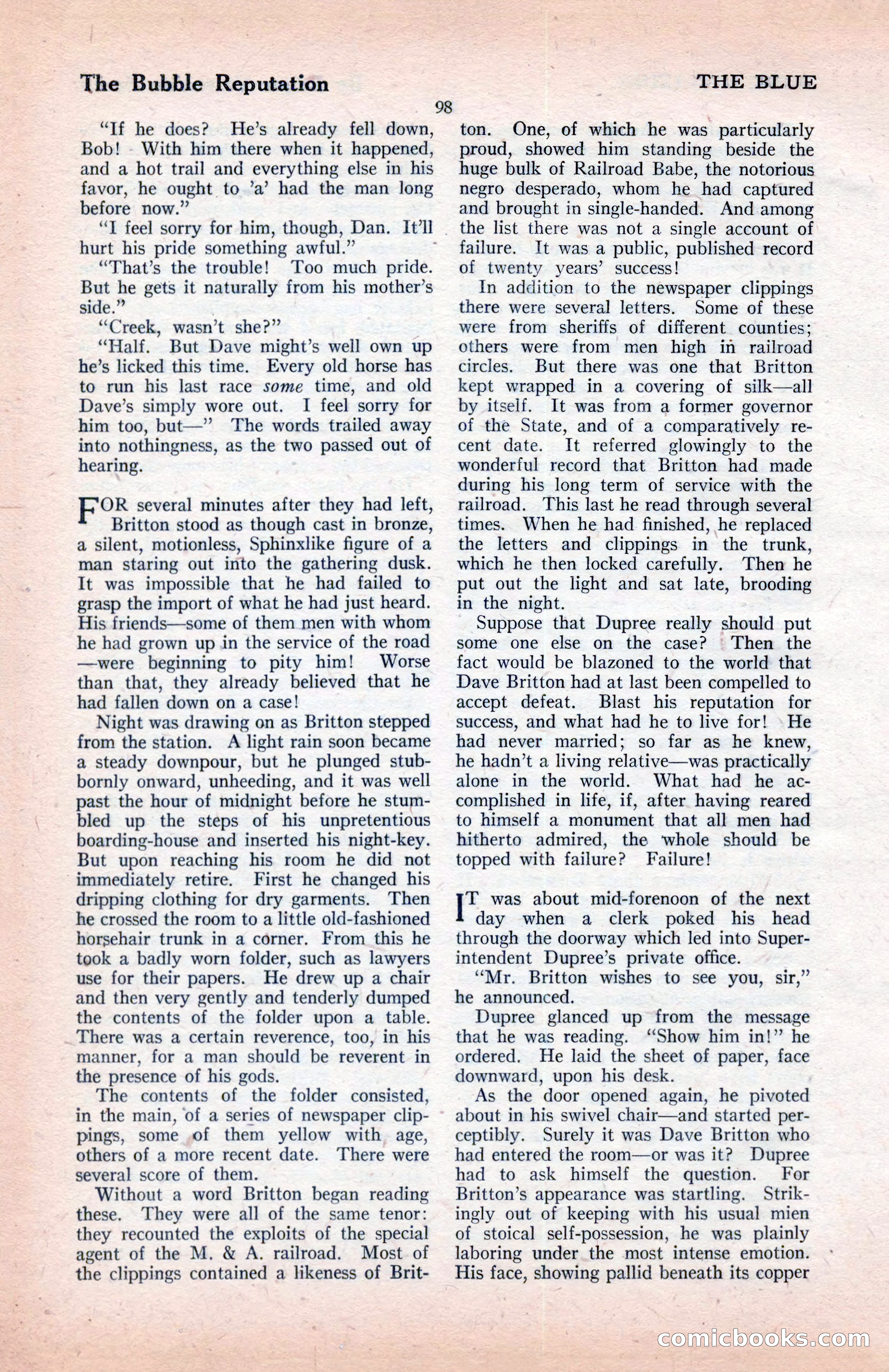 The Blue Book Magazine, January 1922 — page 104 of 208