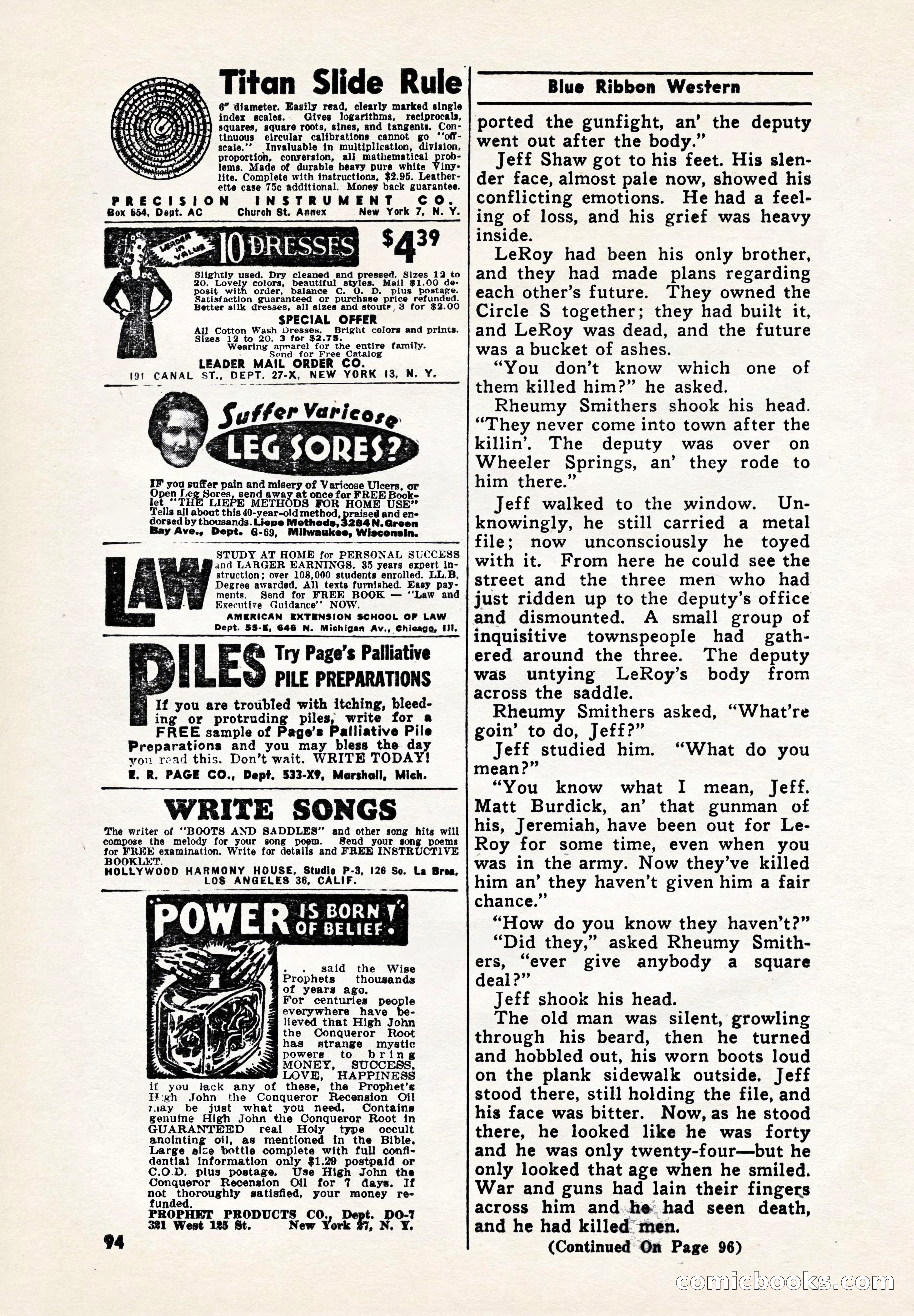 Blue Ribbon Western, July 1945 — page 94 of 116