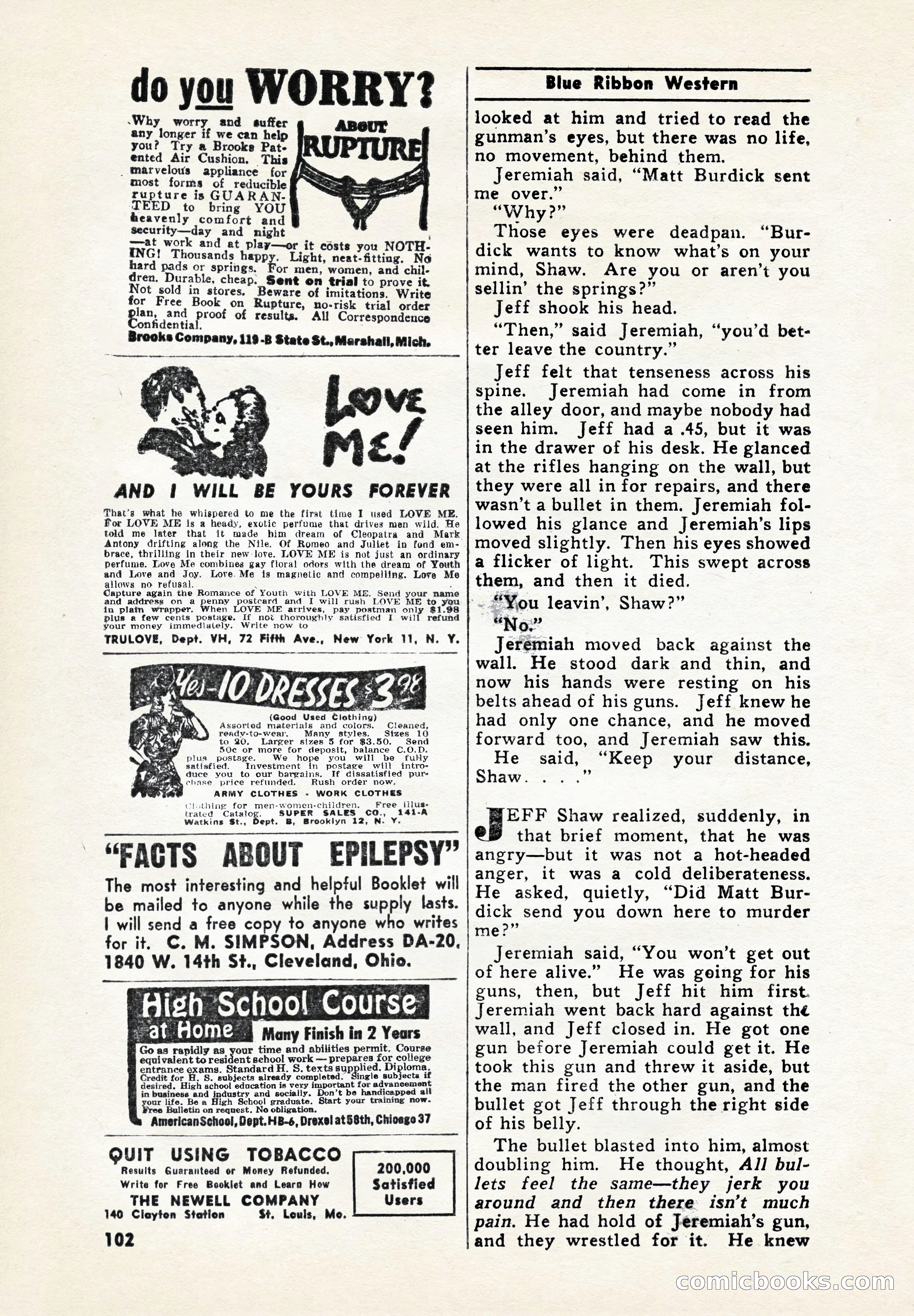 Blue Ribbon Western, July 1945 — page 102 of 116