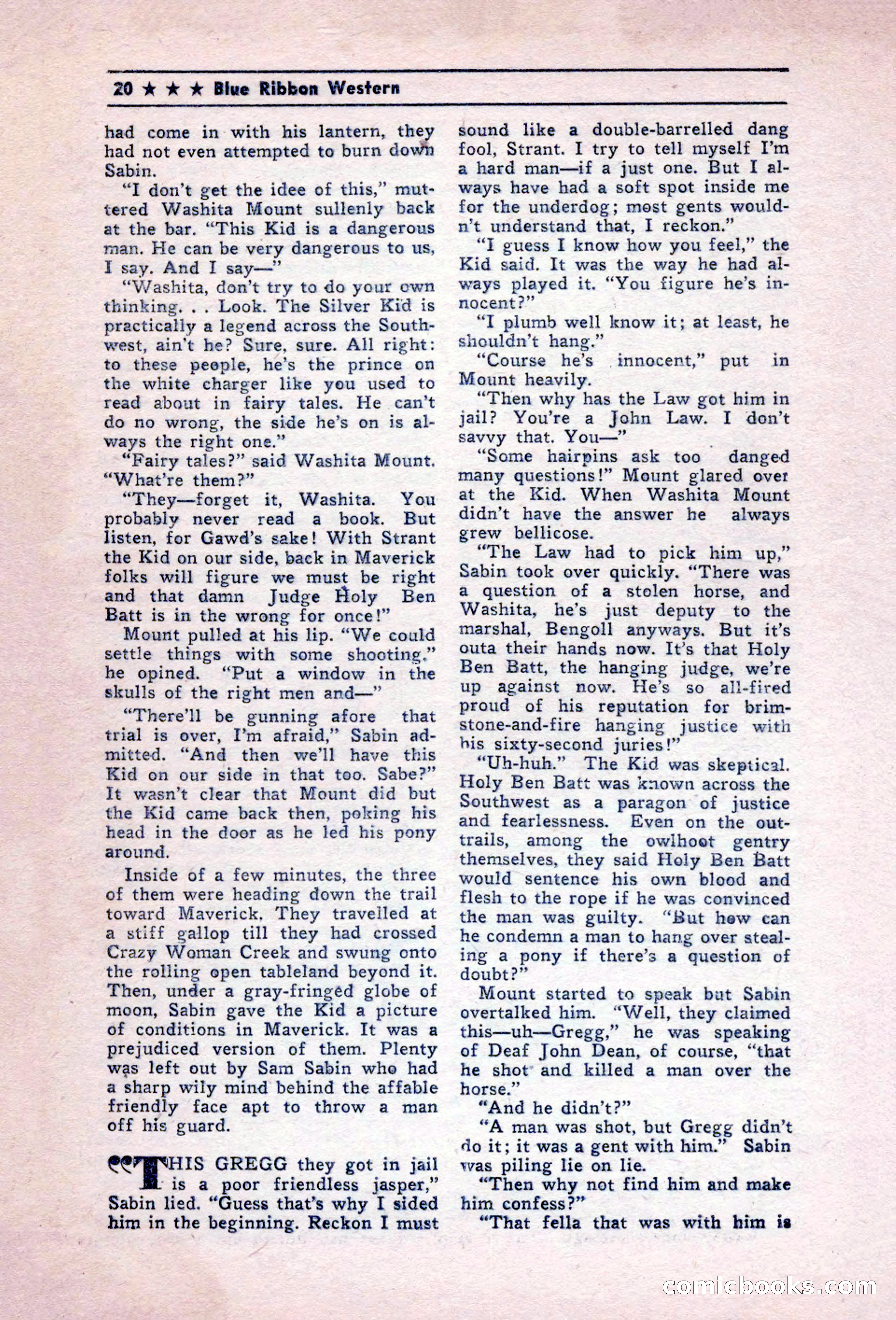 Blue Ribbon Western, December 1945 — page 20 of 116
