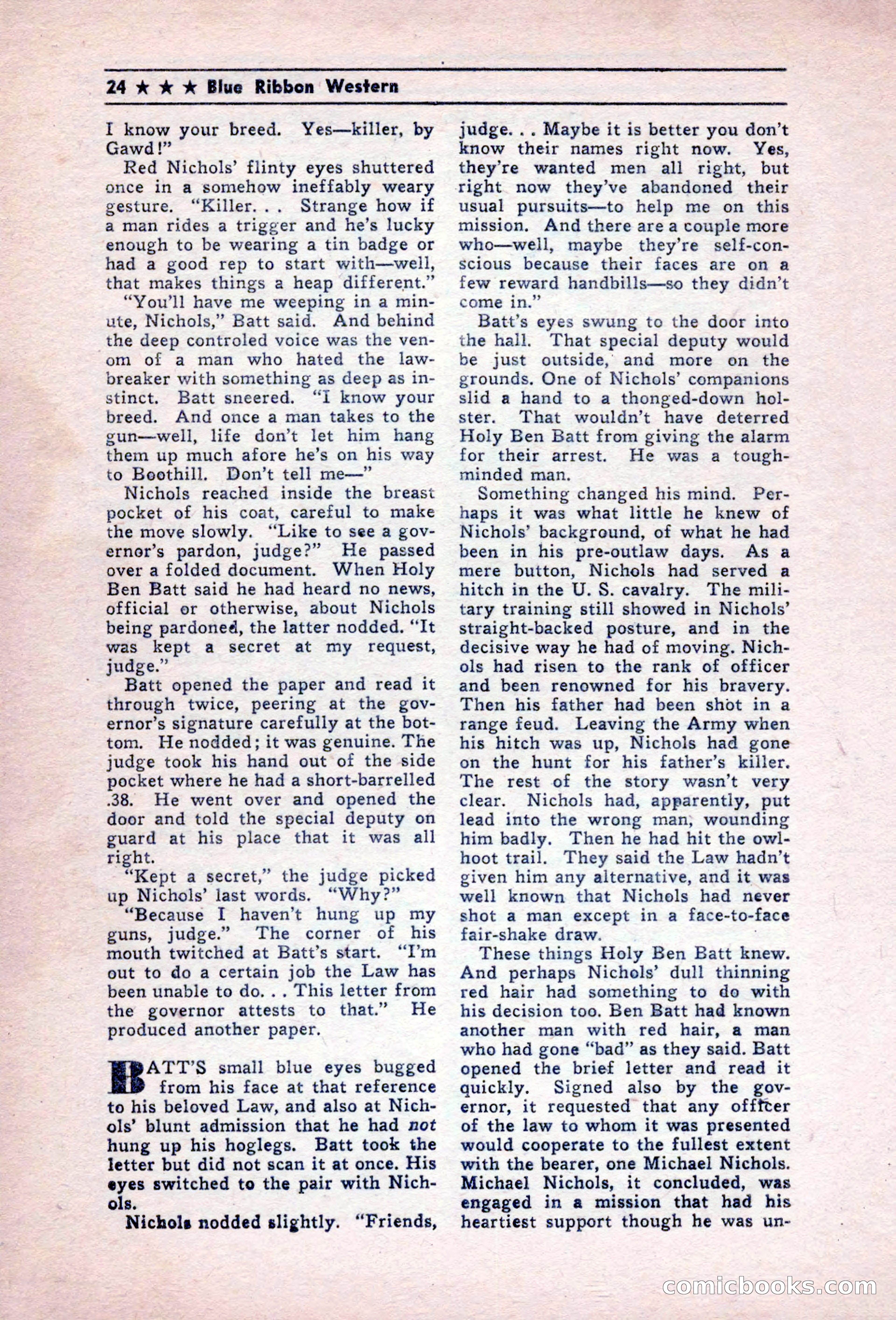 Blue Ribbon Western, December 1945 — page 24 of 116