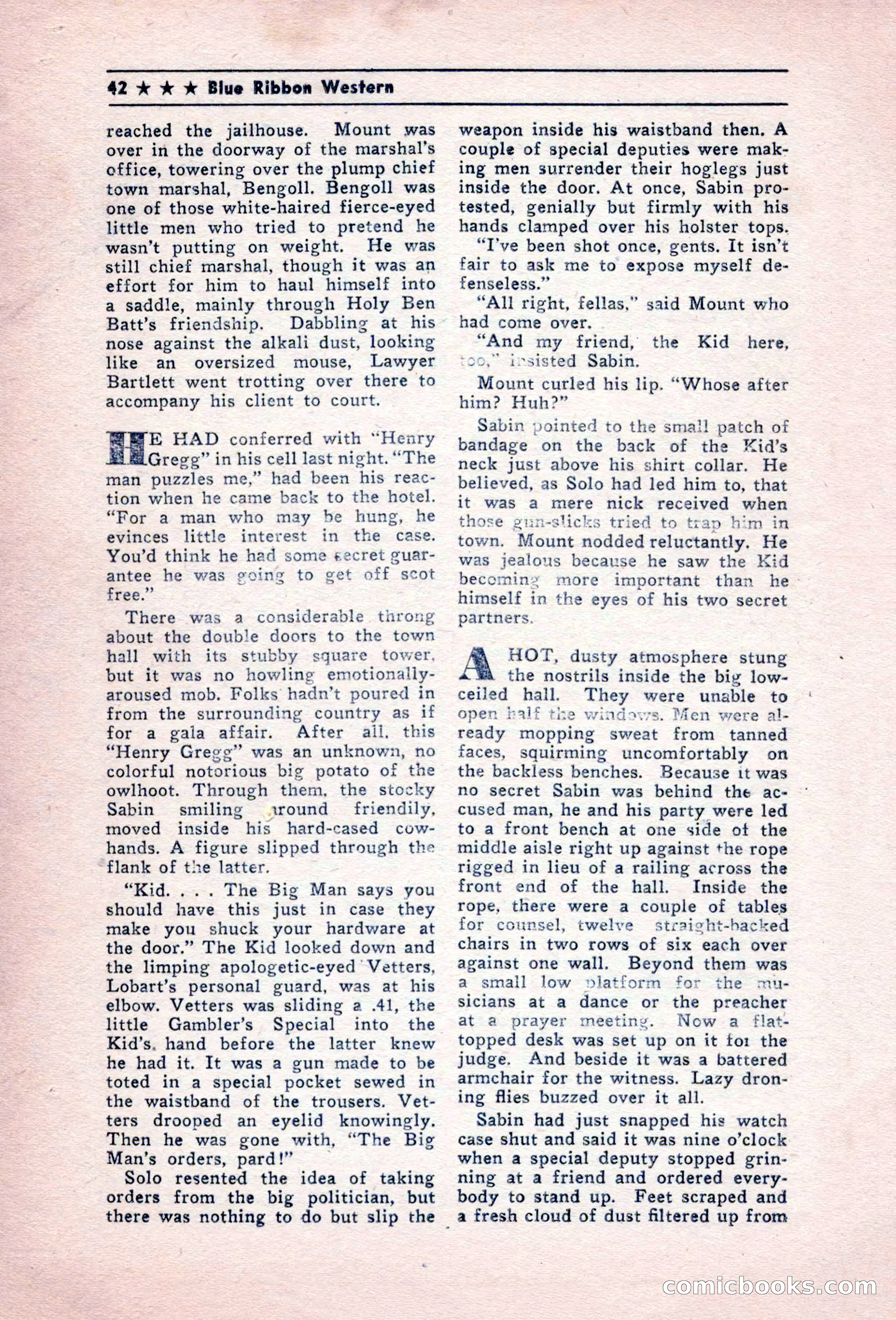Blue Ribbon Western, December 1945 — page 42 of 116