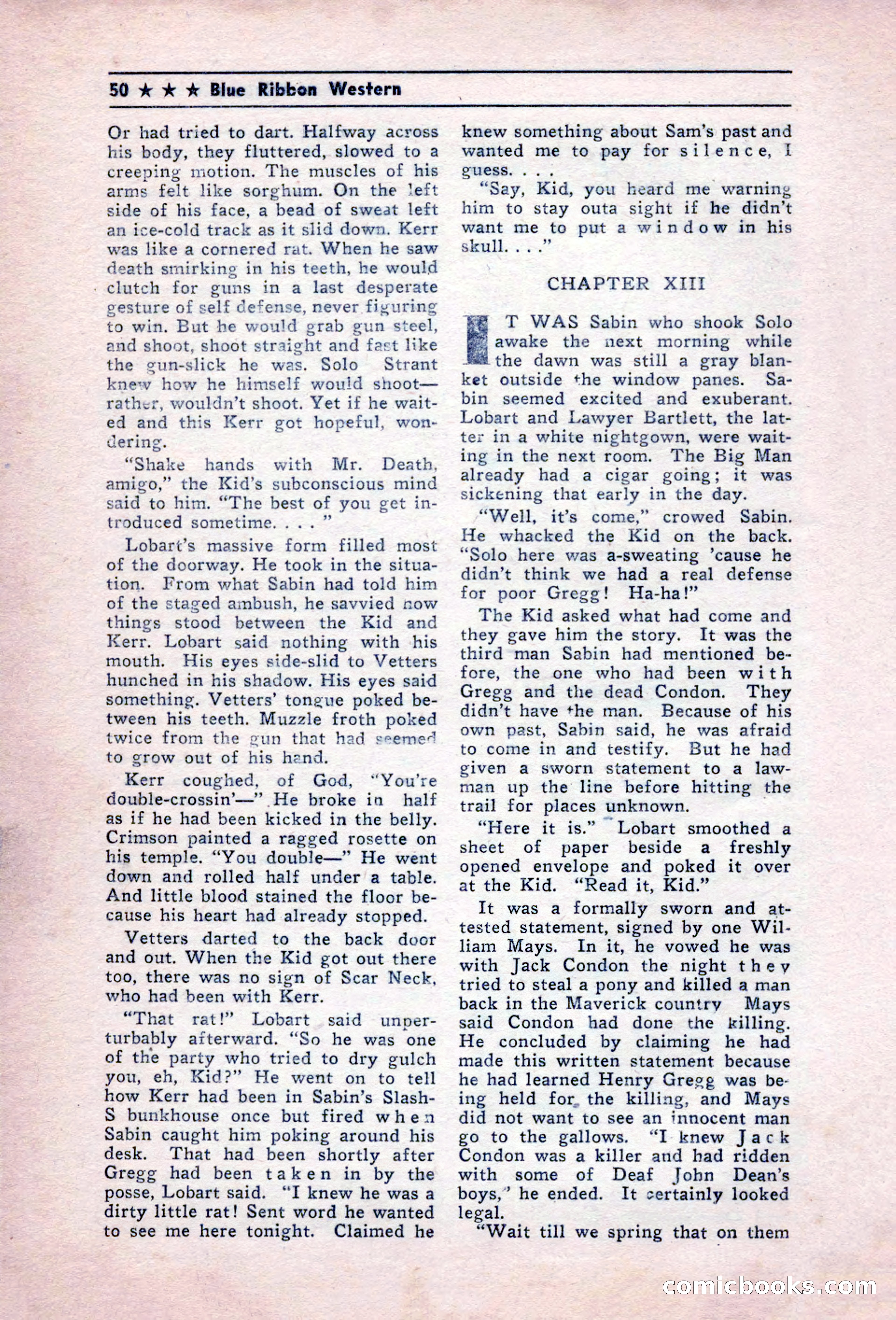 Blue Ribbon Western, December 1945 — page 50 of 116