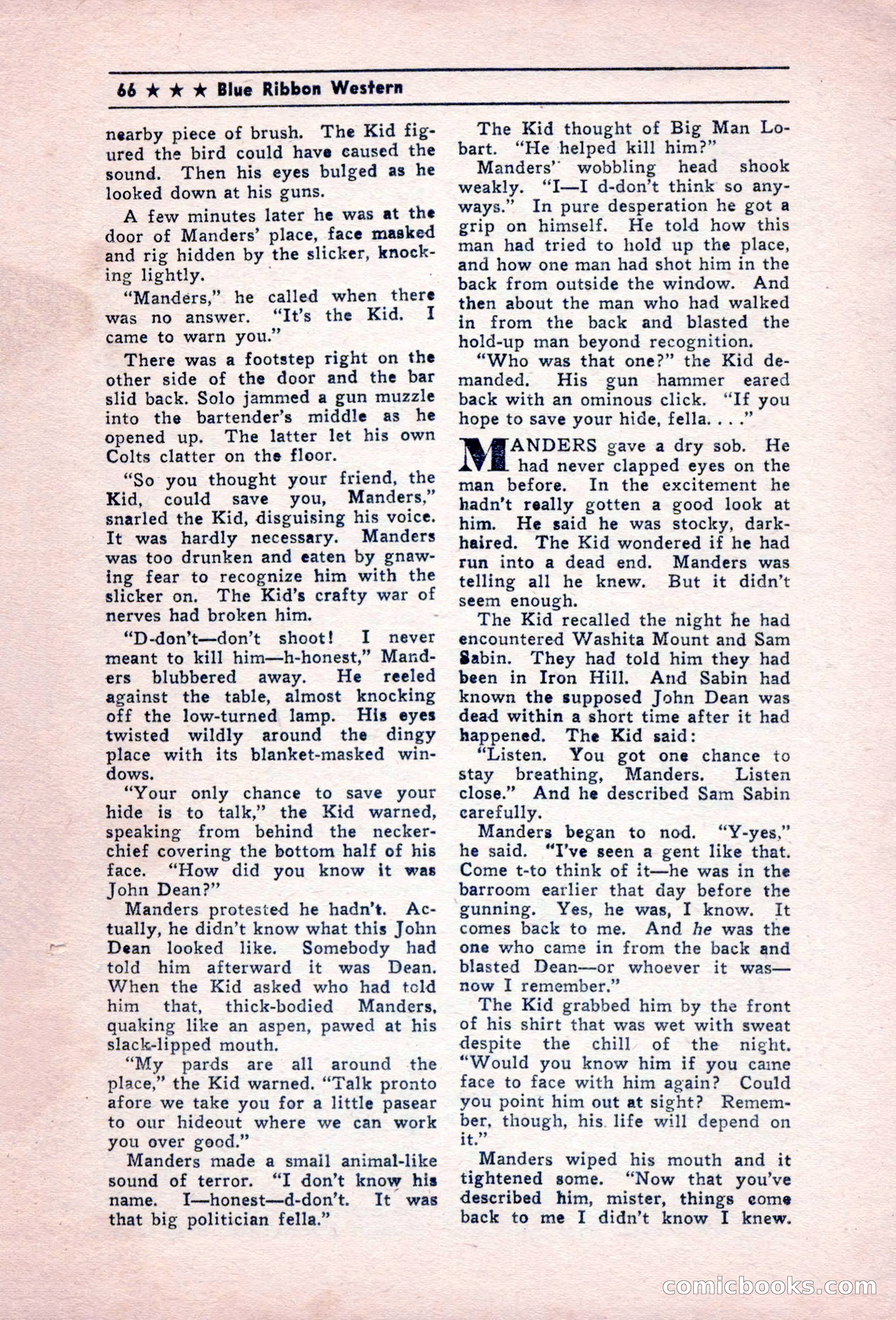 Blue Ribbon Western, December 1945 — page 66 of 116
