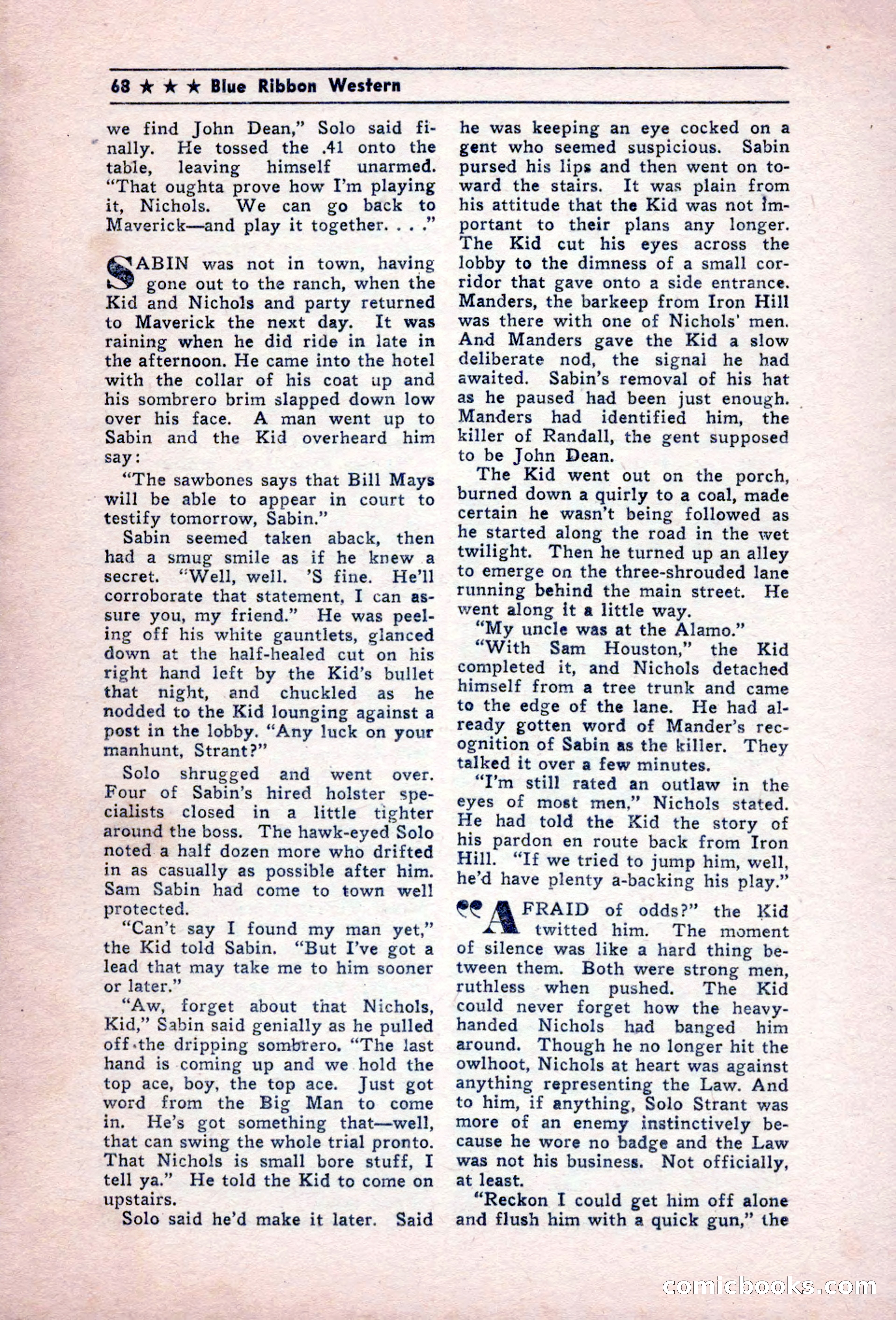 Blue Ribbon Western, December 1945 — page 68 of 116
