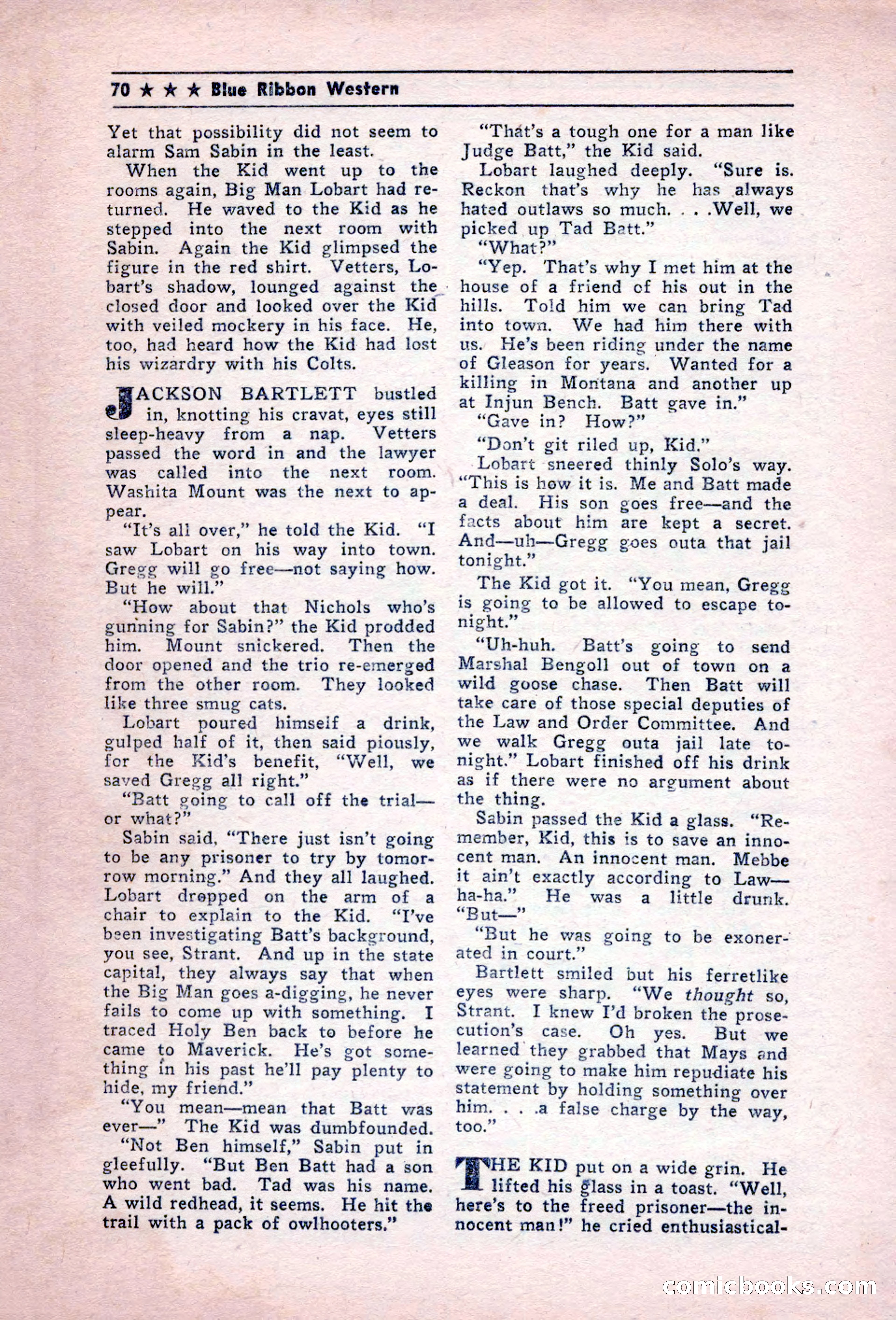 Blue Ribbon Western, December 1945 — page 70 of 116