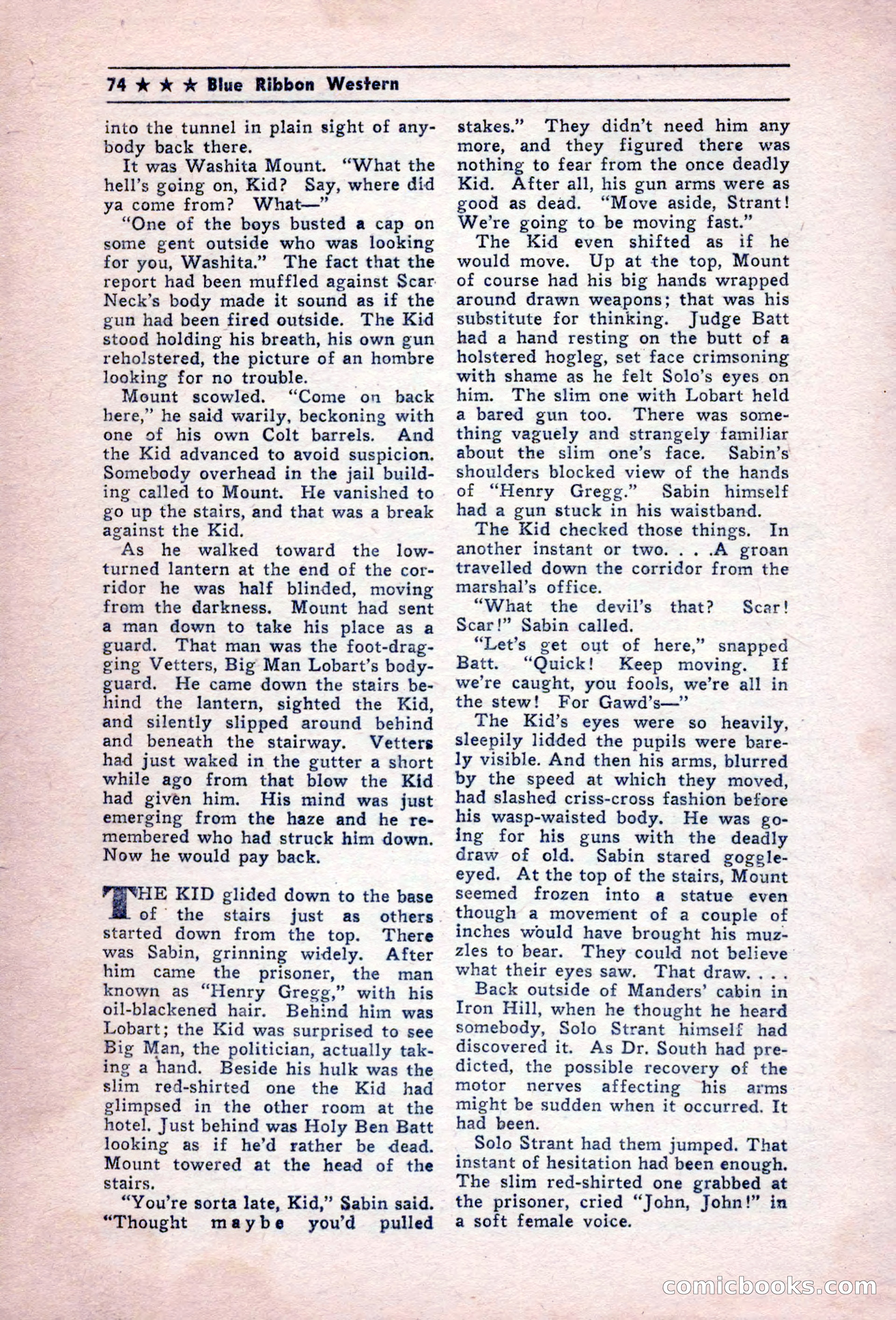 Blue Ribbon Western, December 1945 — page 74 of 116