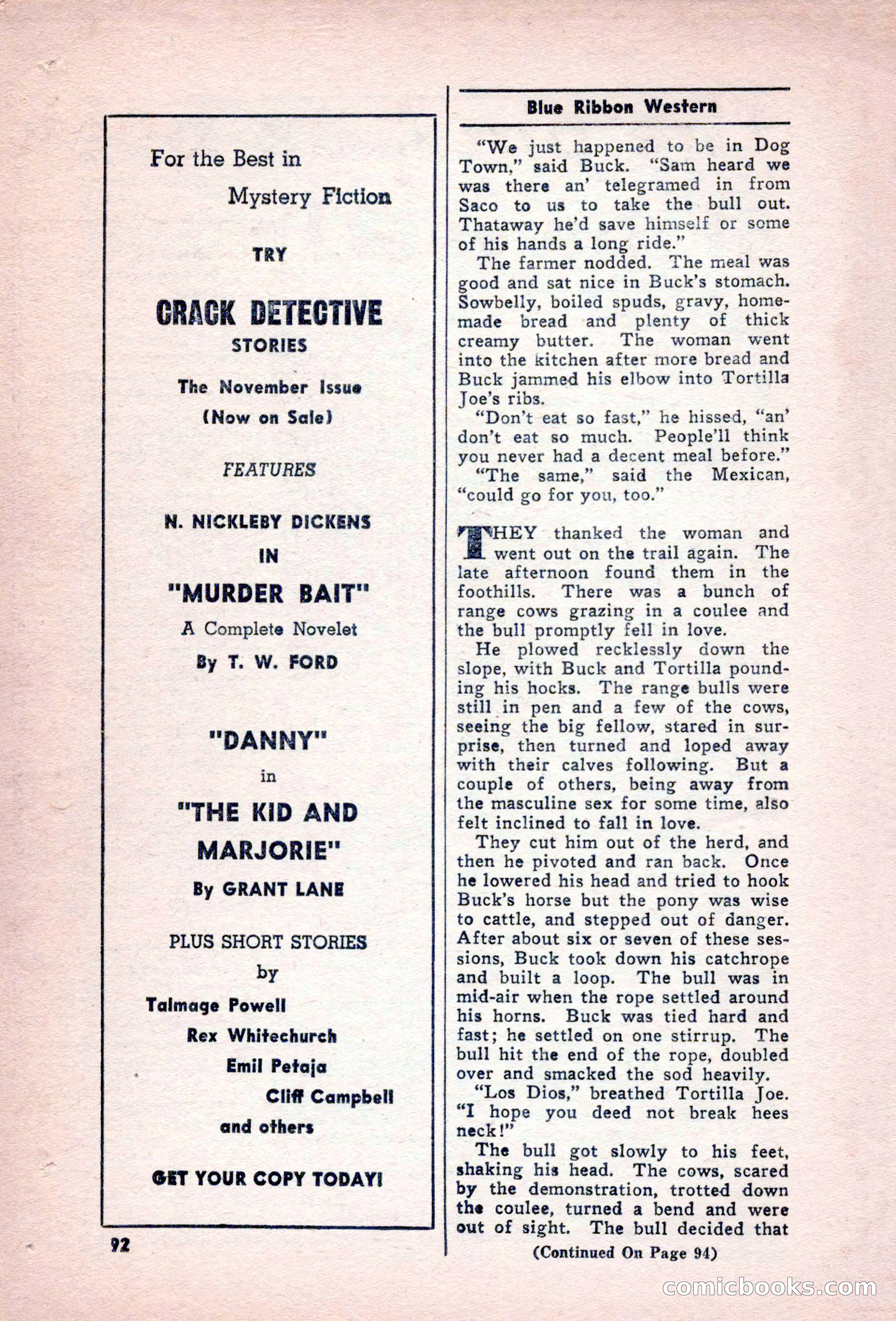Blue Ribbon Western, December 1945 — page 92 of 116