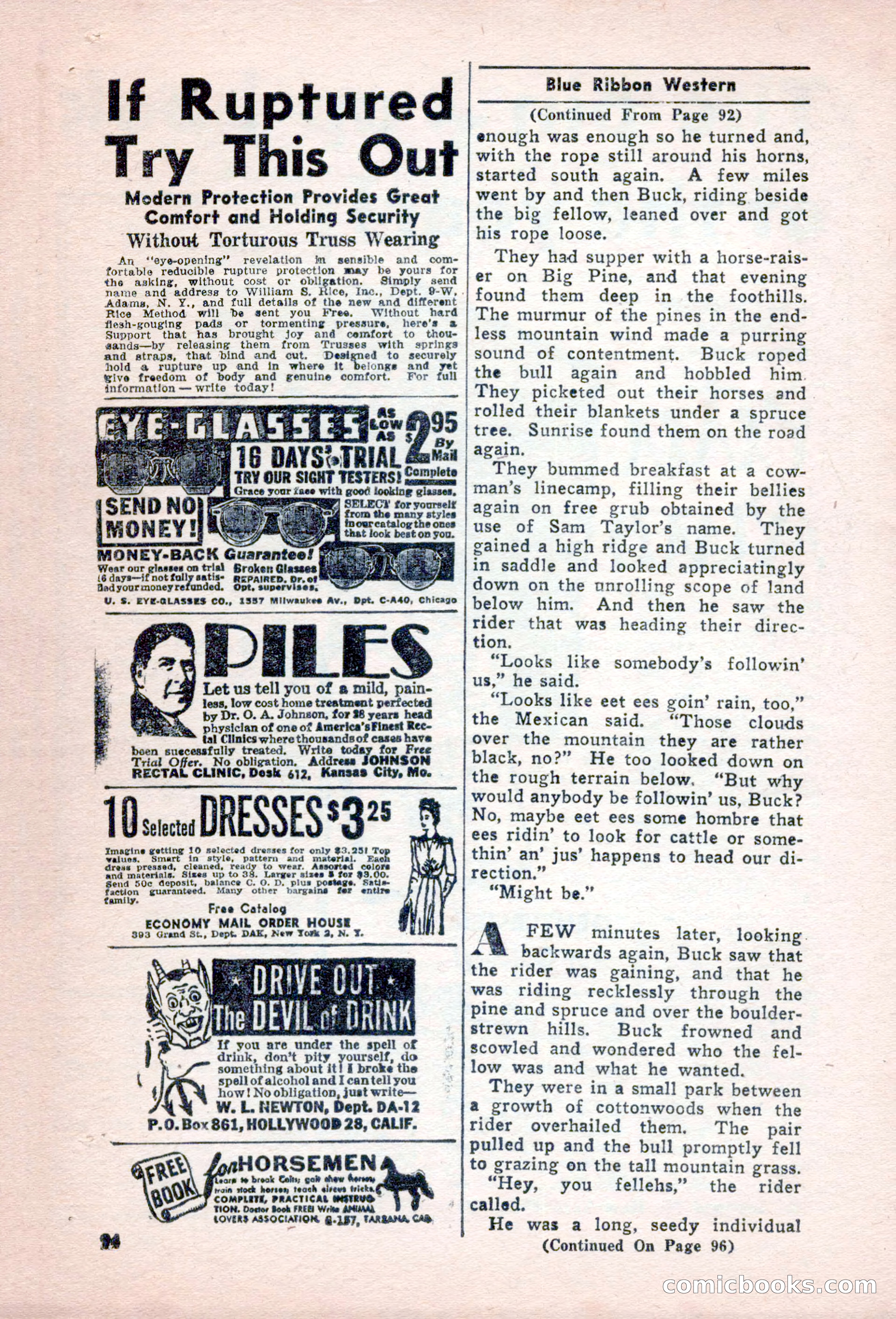 Blue Ribbon Western, December 1945 — page 94 of 116