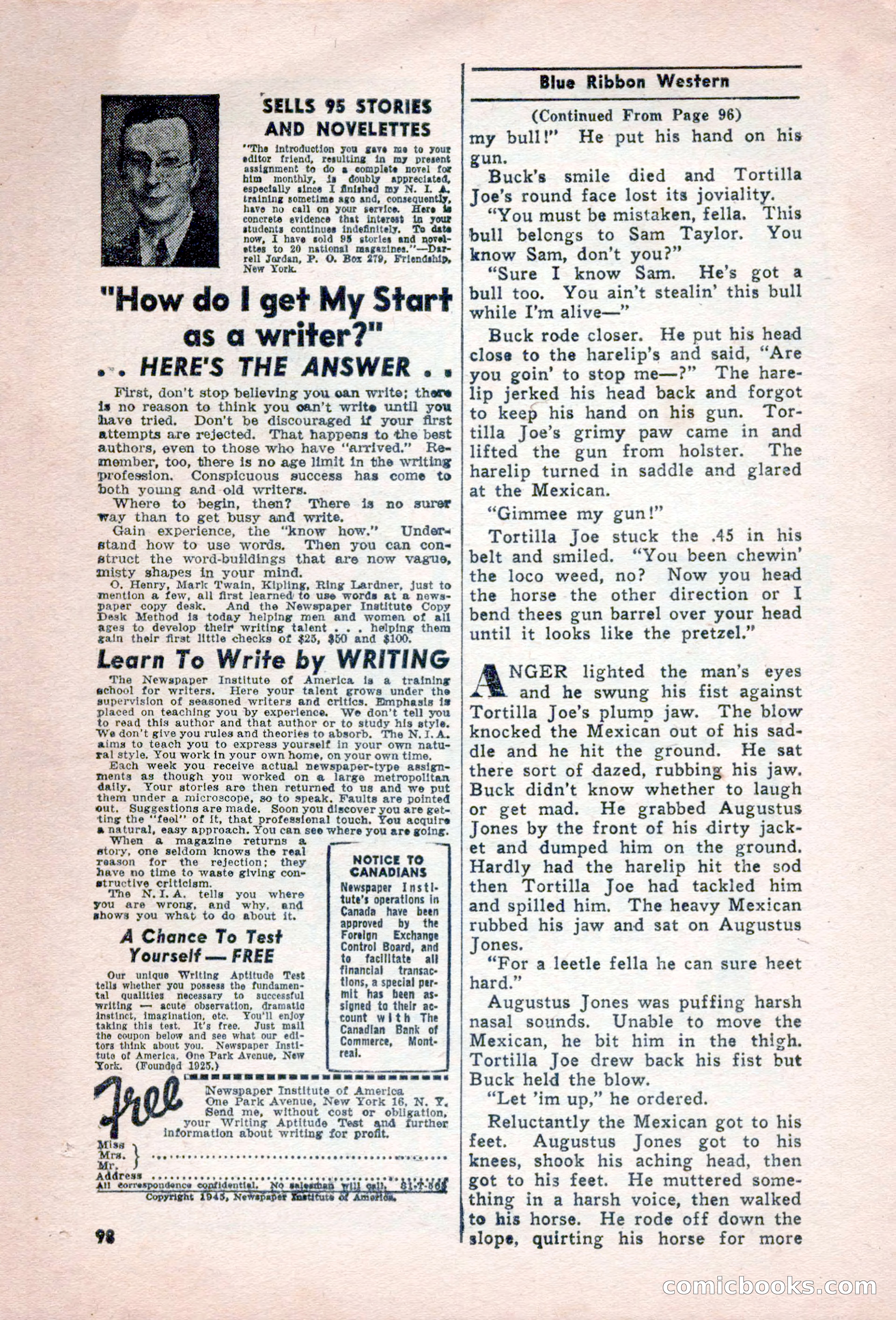 Blue Ribbon Western, December 1945 — page 98 of 116