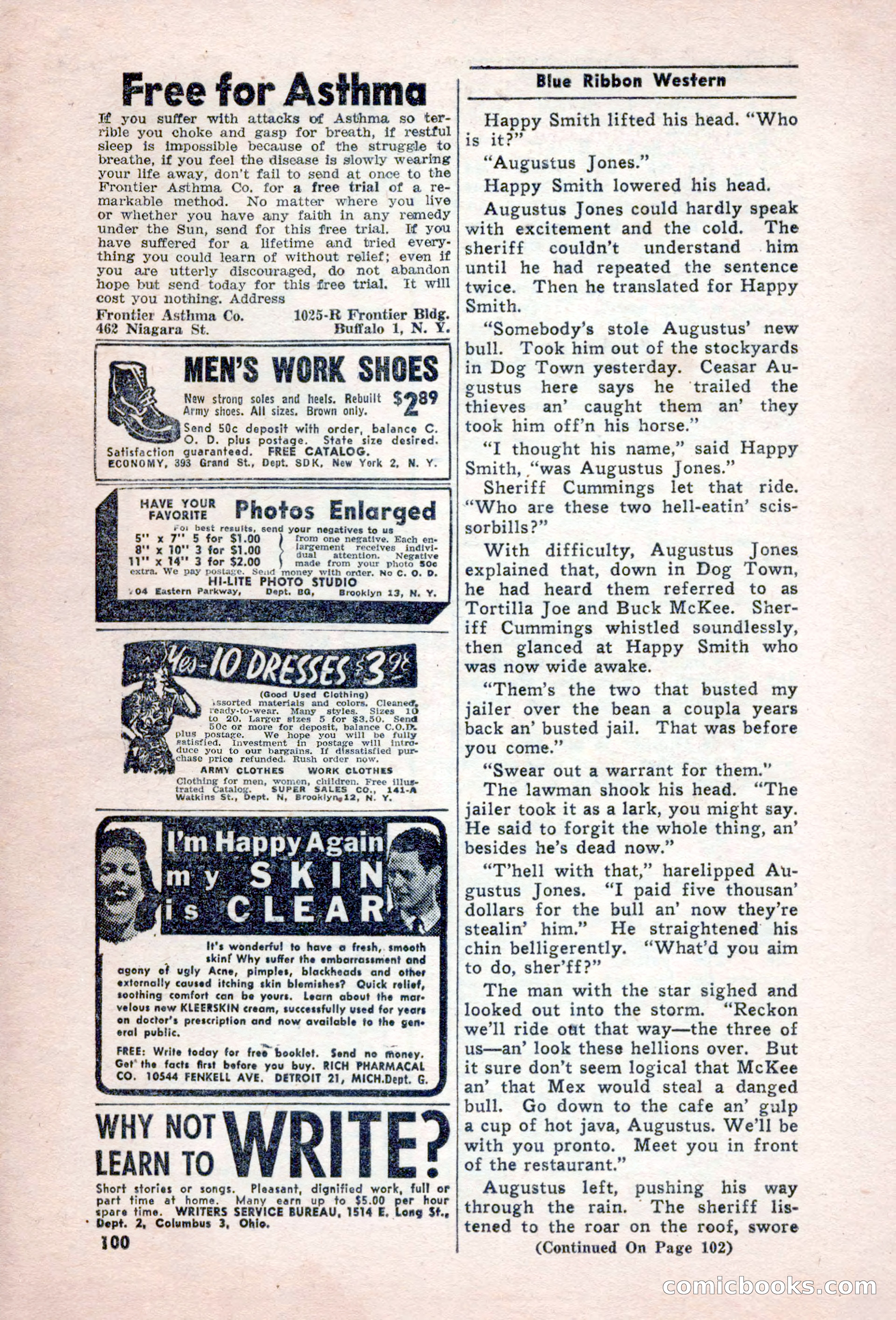 Blue Ribbon Western, December 1945 — page 100 of 116