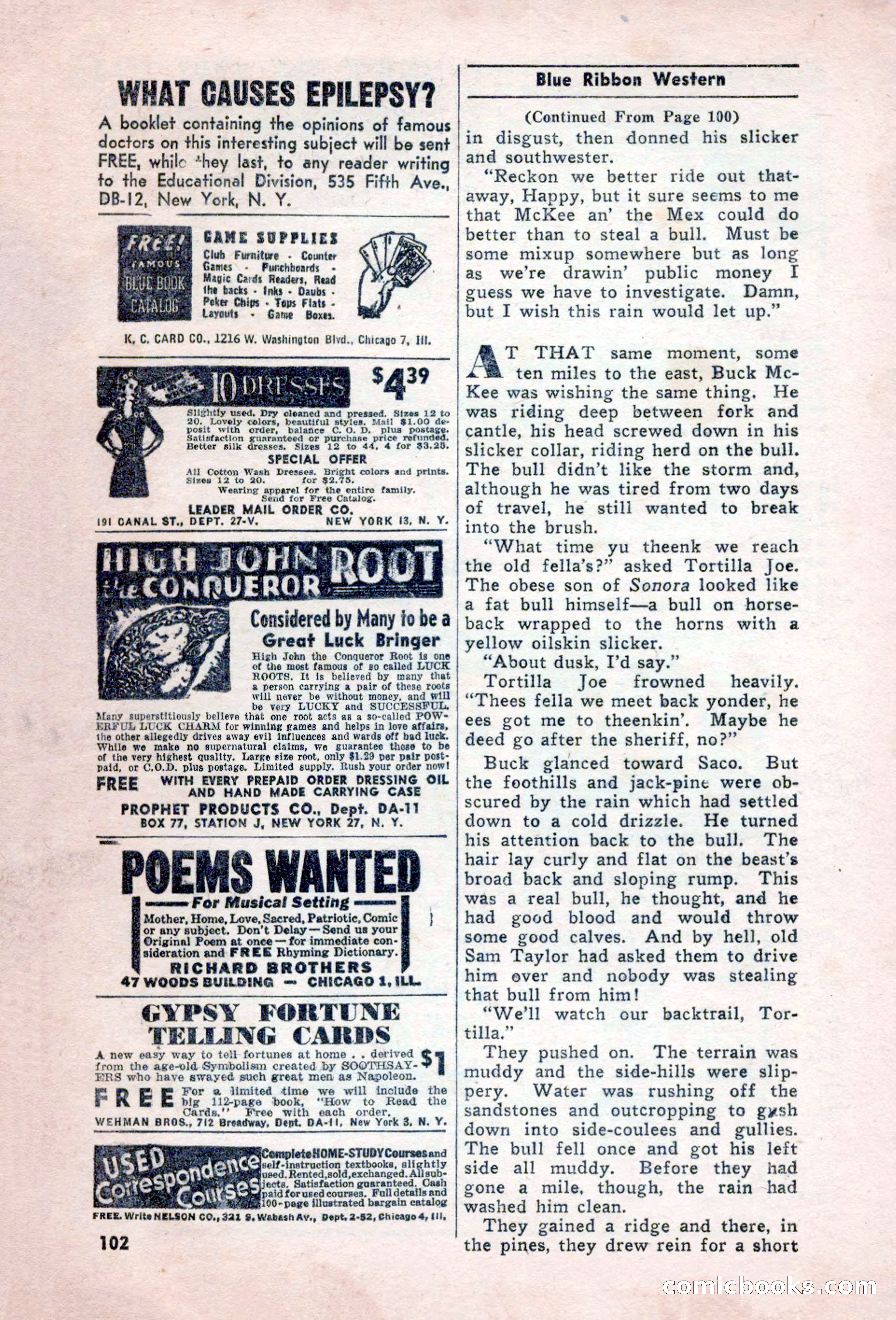 Blue Ribbon Western, December 1945 — page 102 of 116