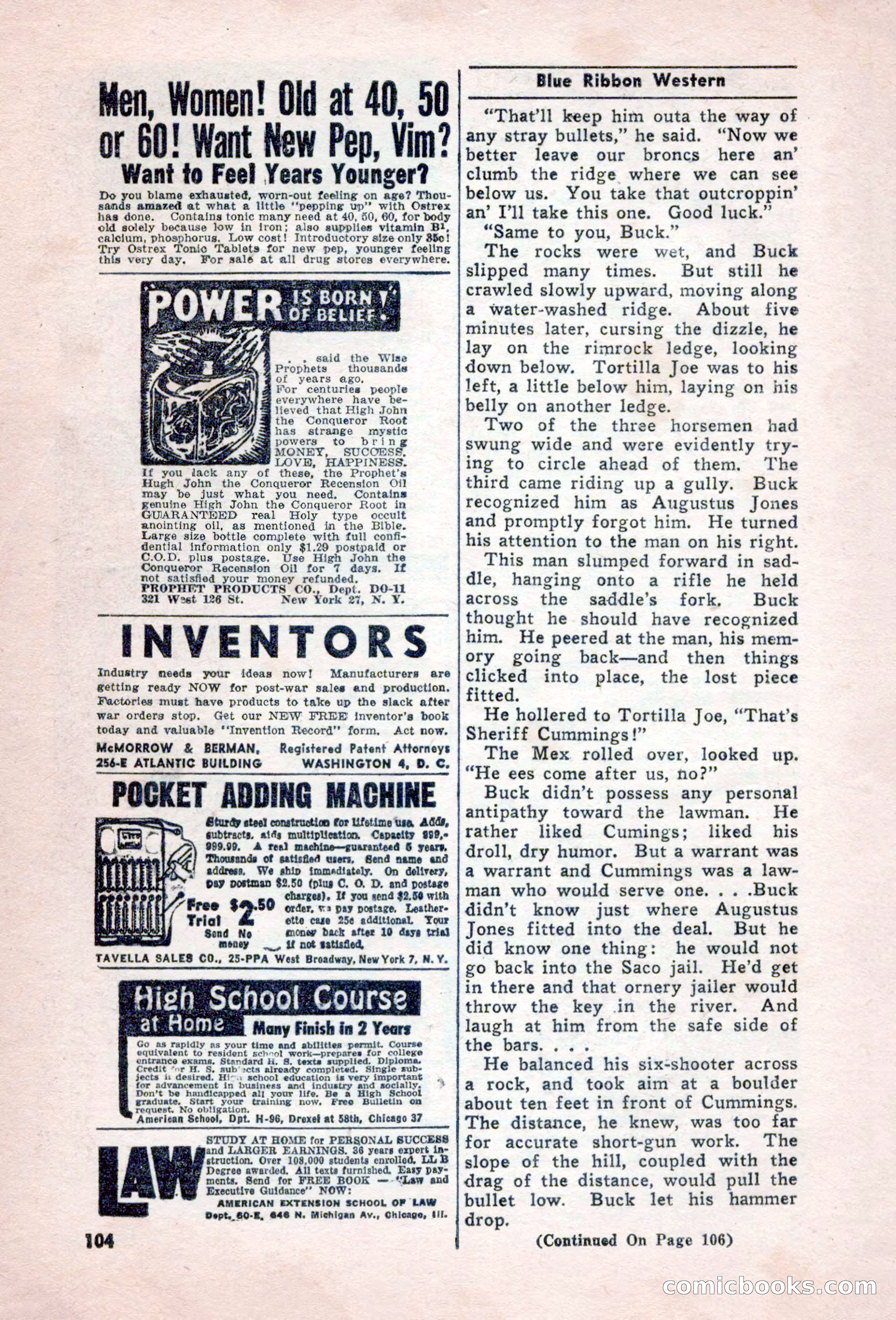 Blue Ribbon Western, December 1945 — page 104 of 116