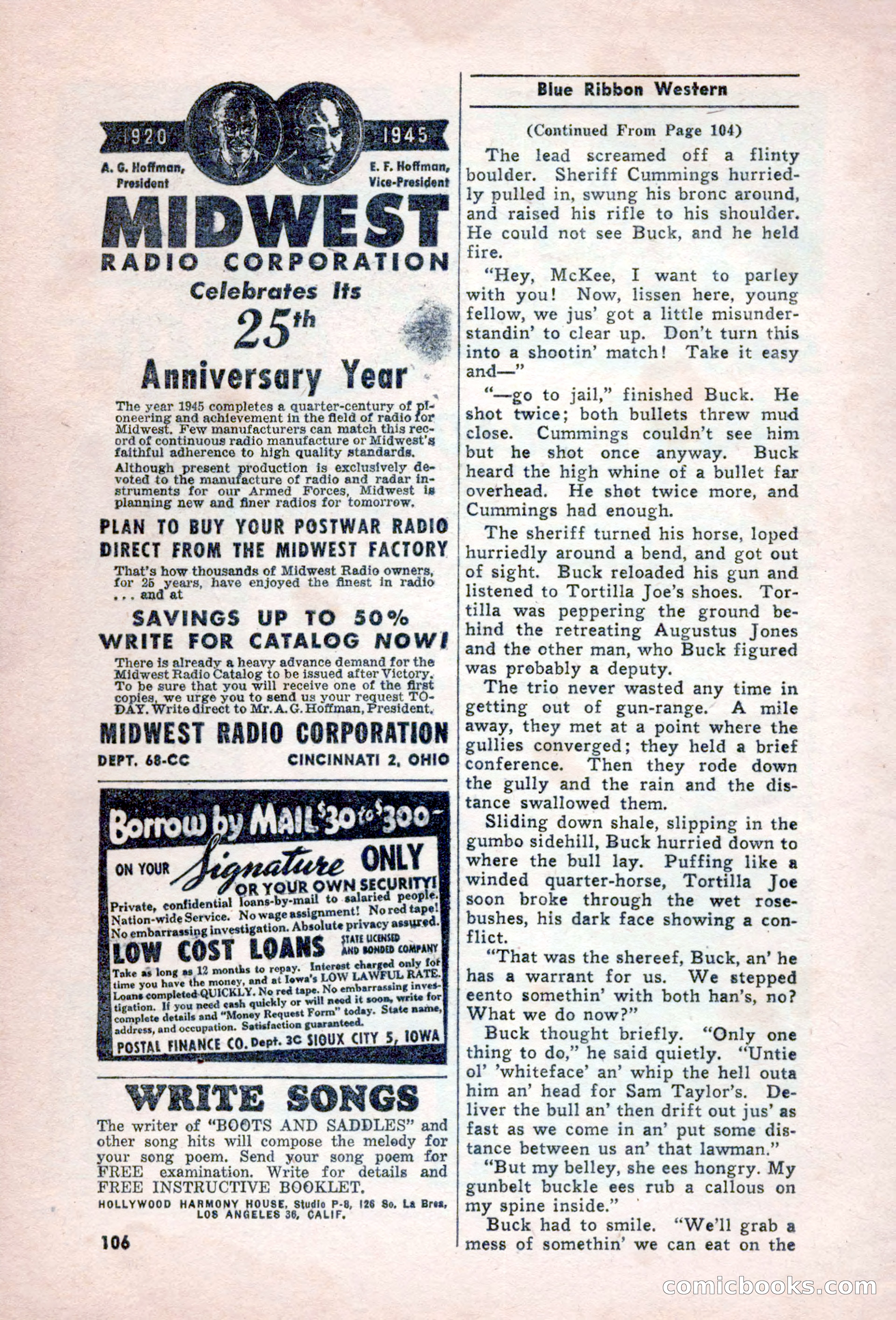 Blue Ribbon Western, December 1945 — page 106 of 116