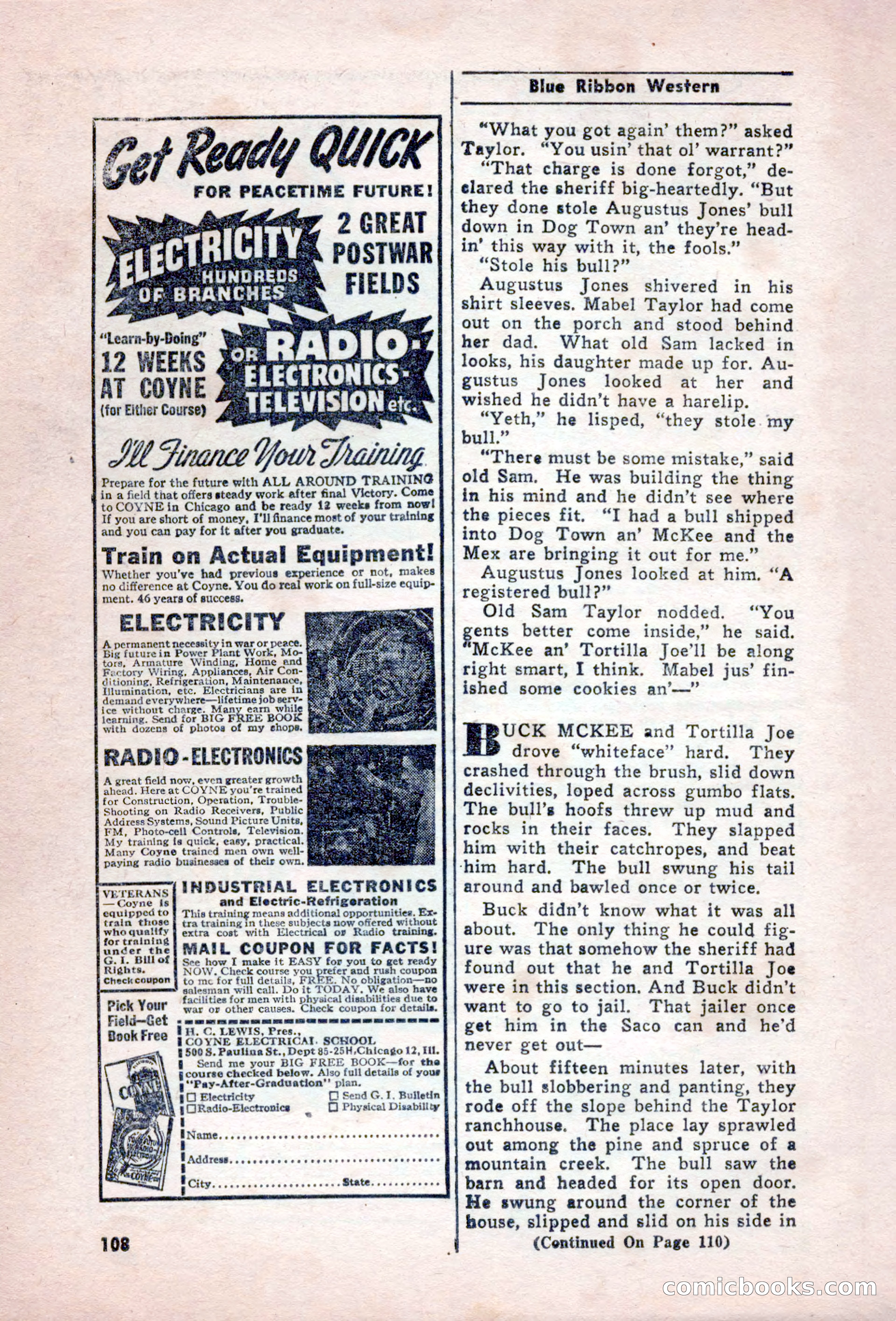 Blue Ribbon Western, December 1945 — page 108 of 116