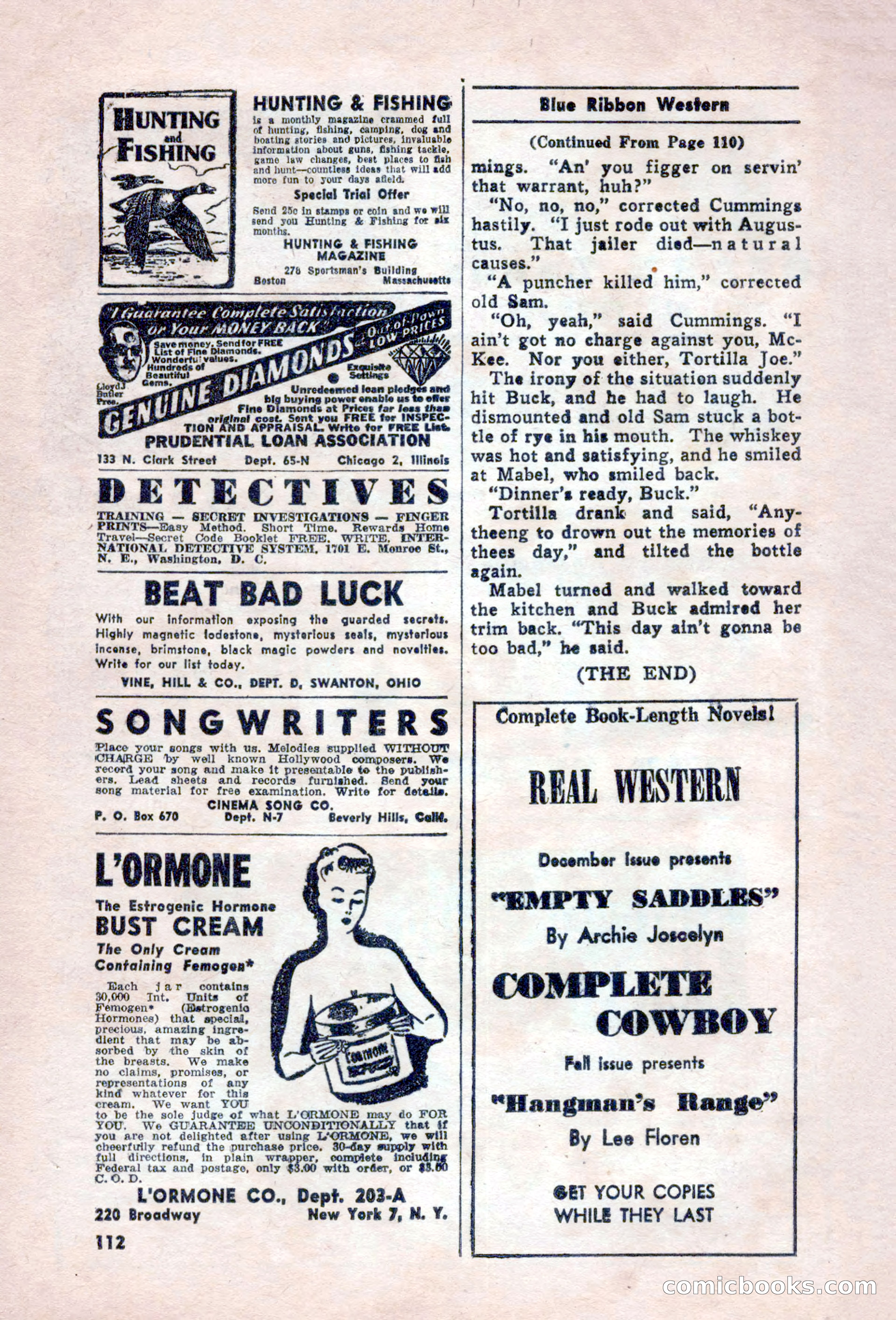 Blue Ribbon Western, December 1945 — page 112 of 116