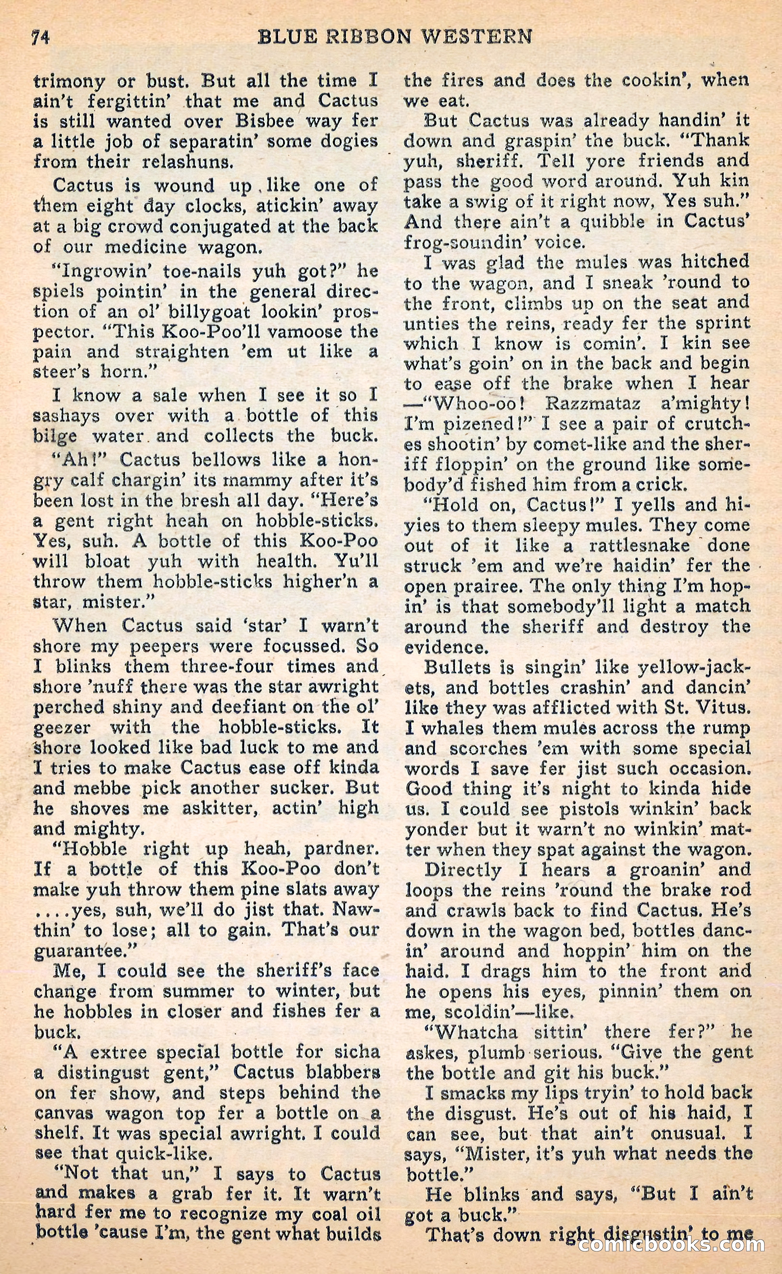 Blue Ribbon Western, June 1948 — page 74 of 100