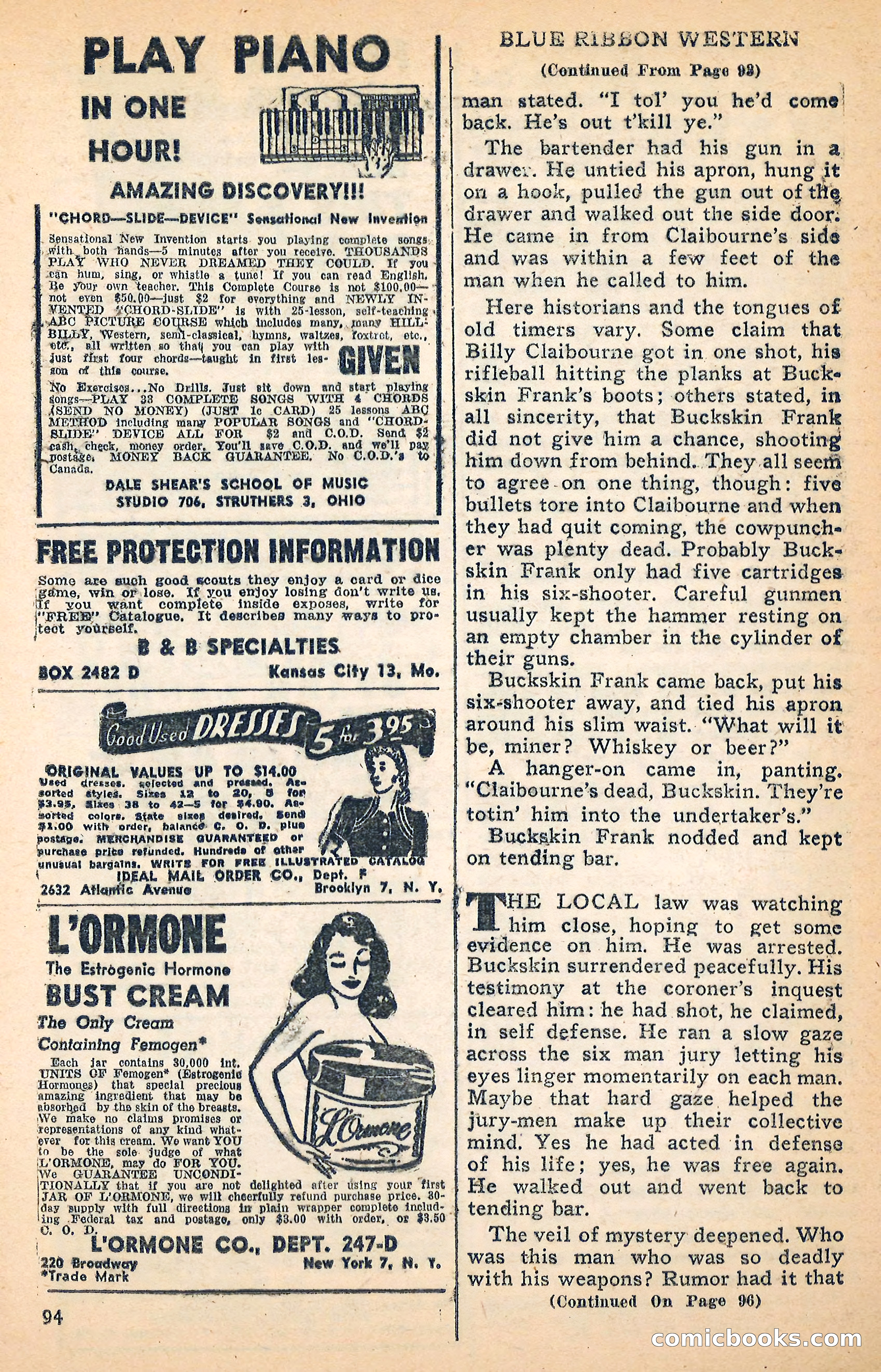 Blue Ribbon Western, June 1948 — page 94 of 100