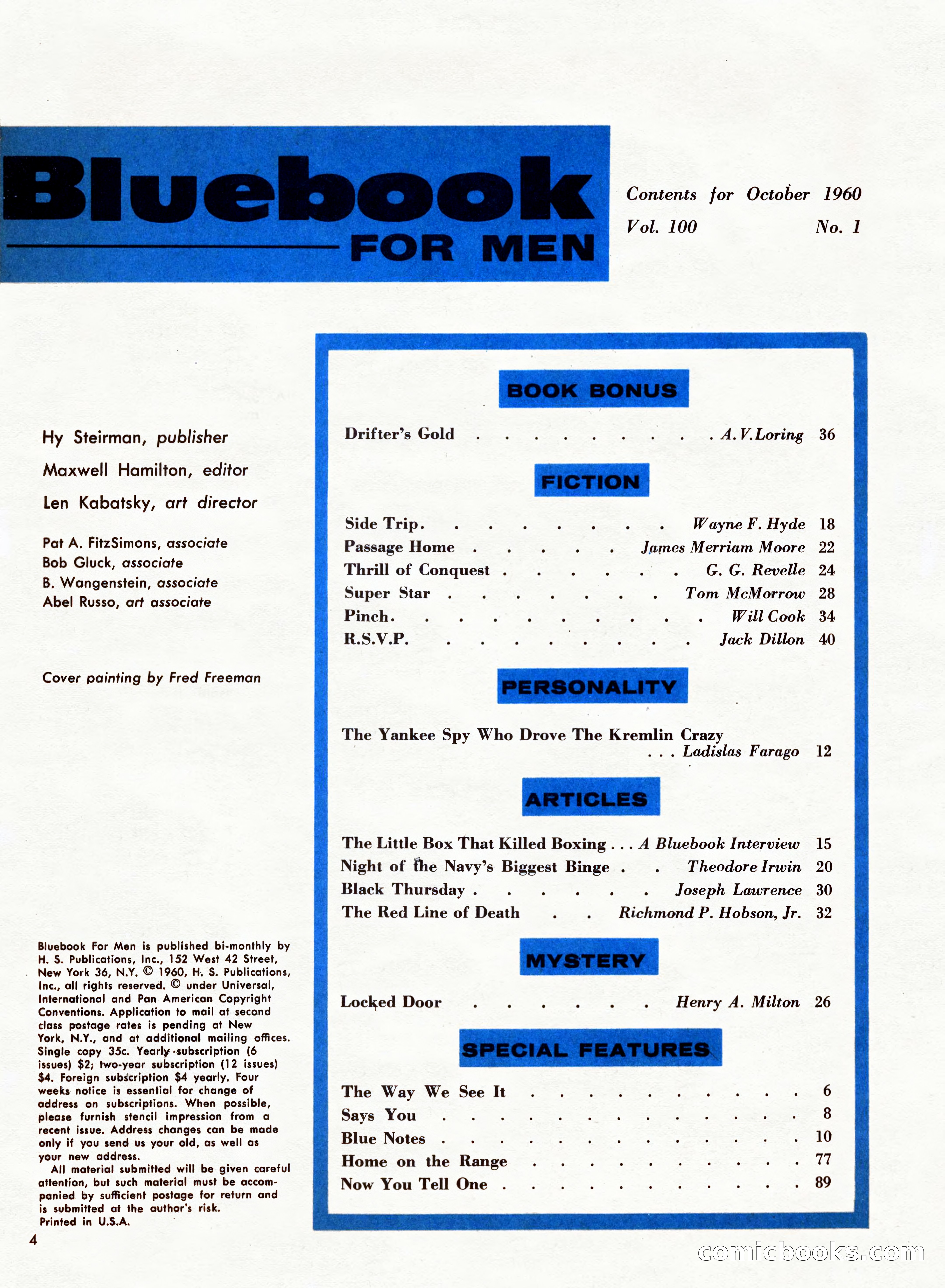 Bluebook for Men (October 1960) — page 4 of 92