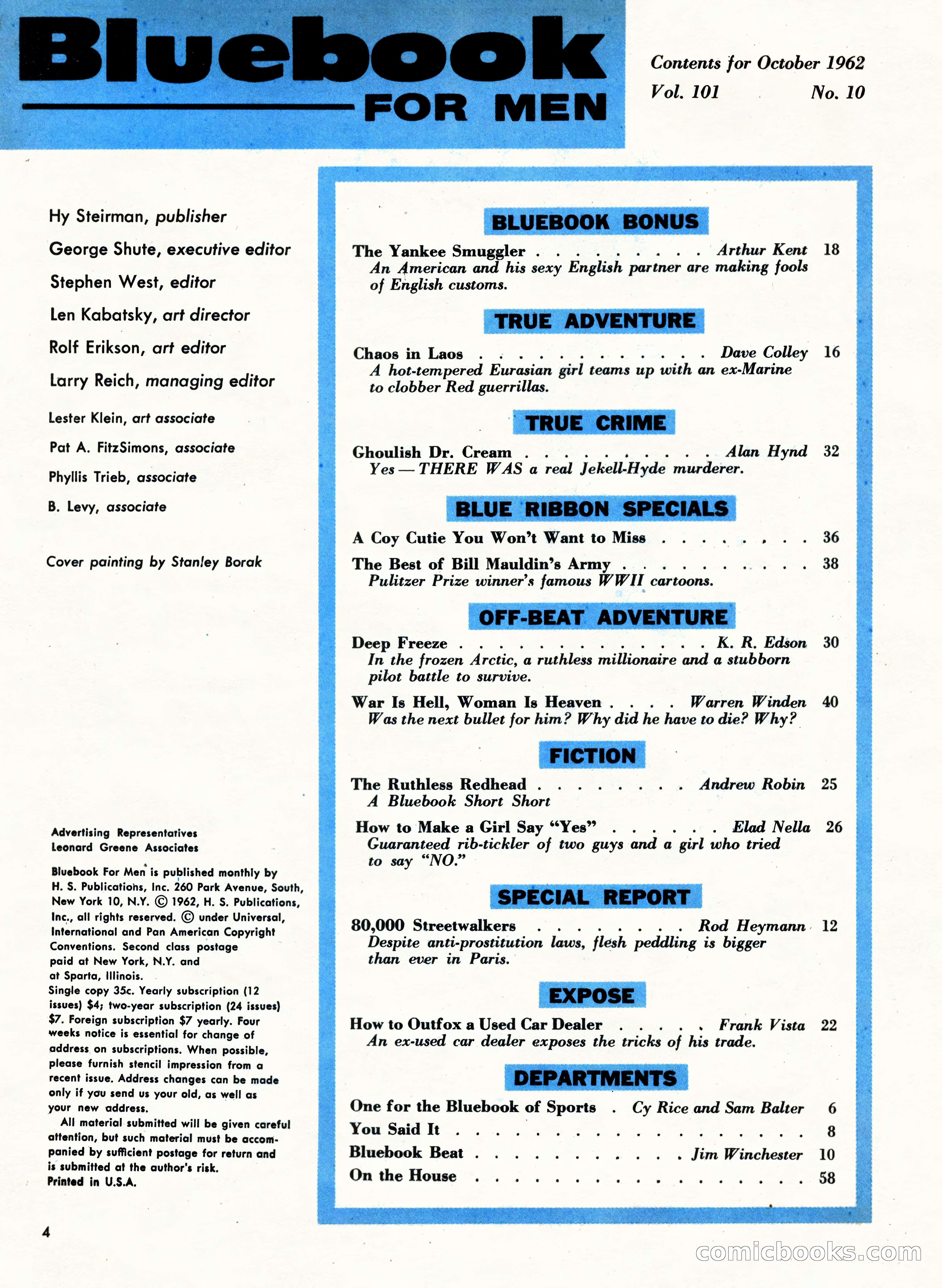 Bluebook for Men, October 1962 — page 4 of 84
