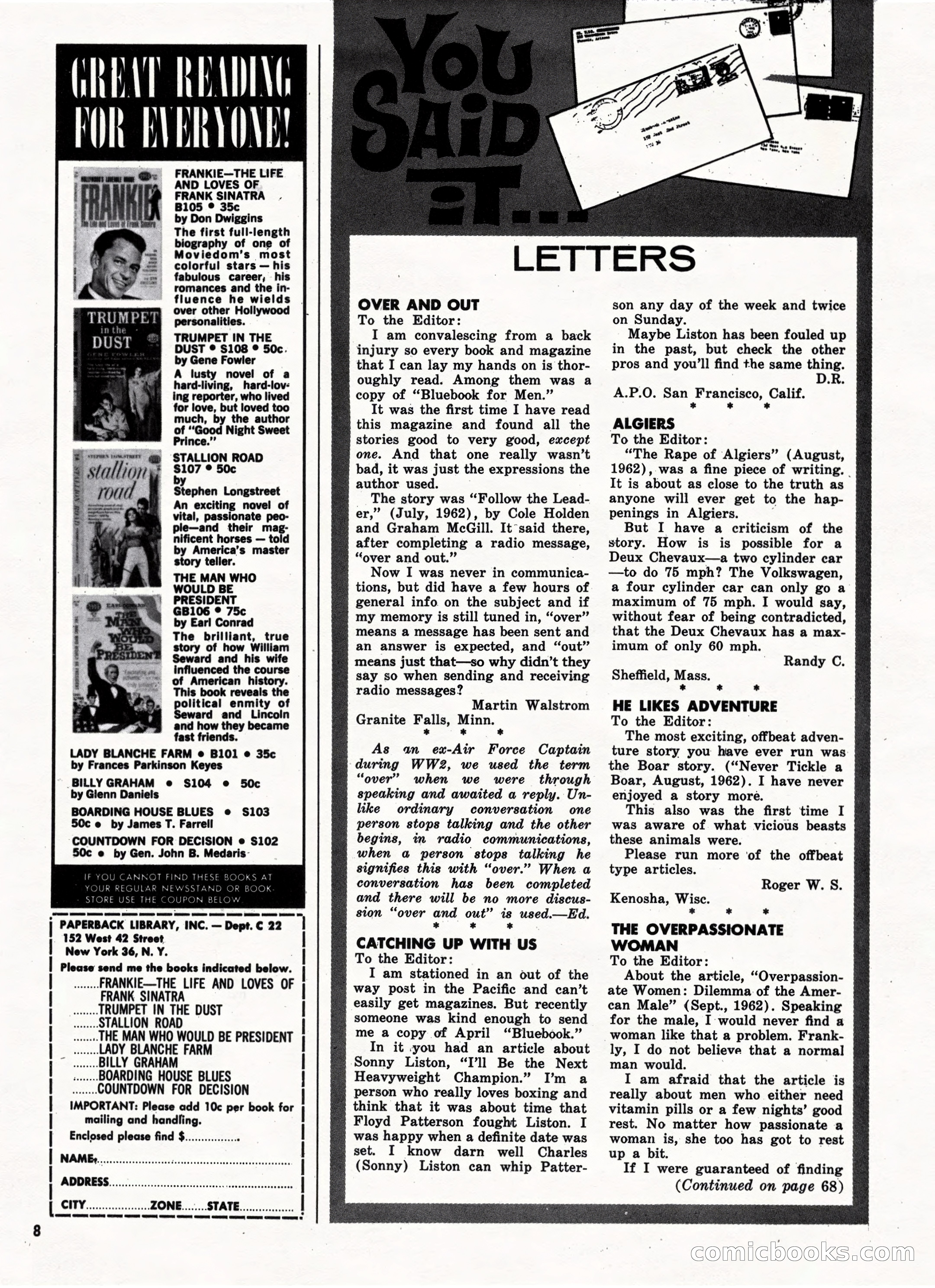 Bluebook for Men, October 1962 — page 8 of 84
