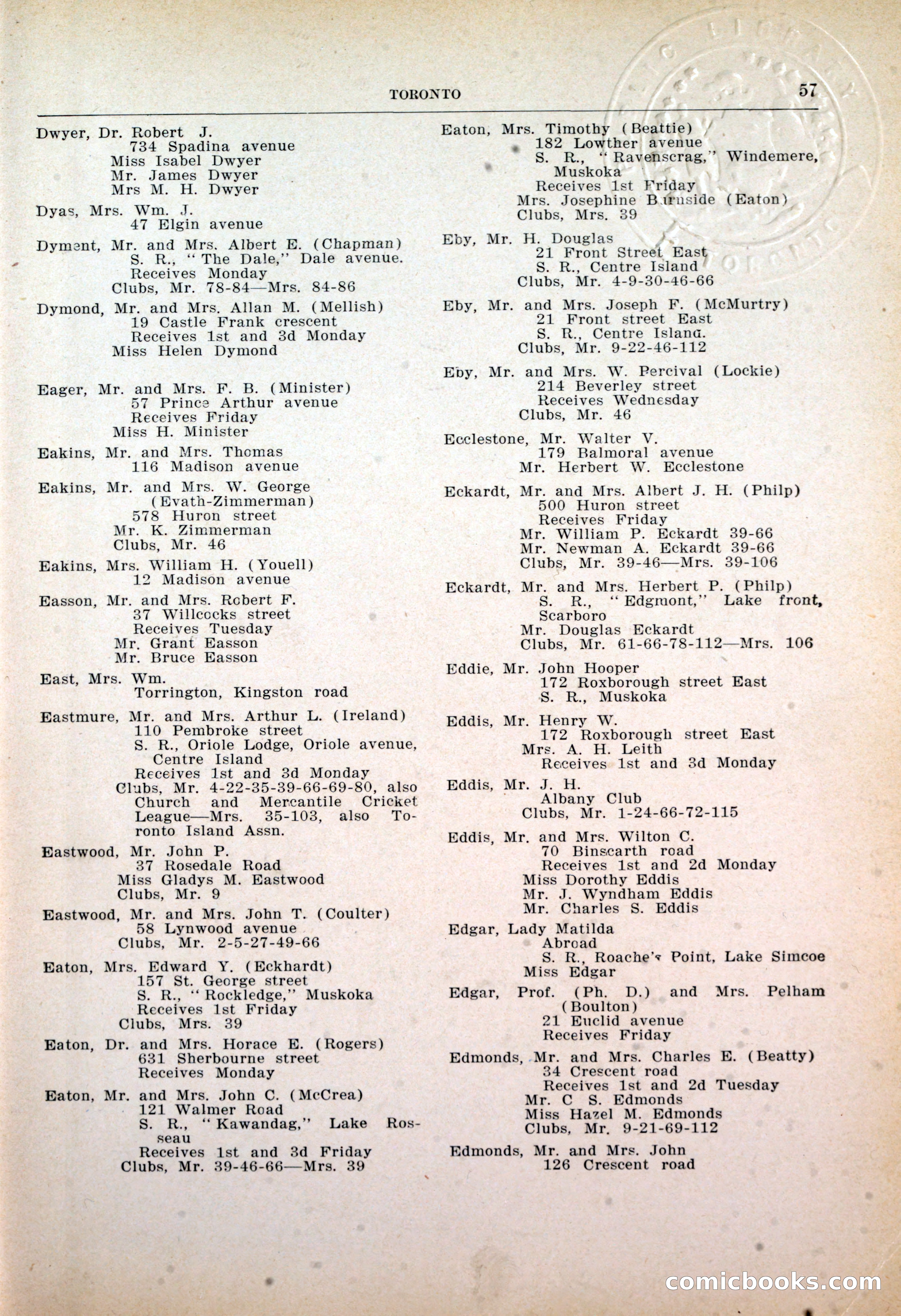 Dau's Blue Book: Toronto, Hamilton and London — page 59 of 198