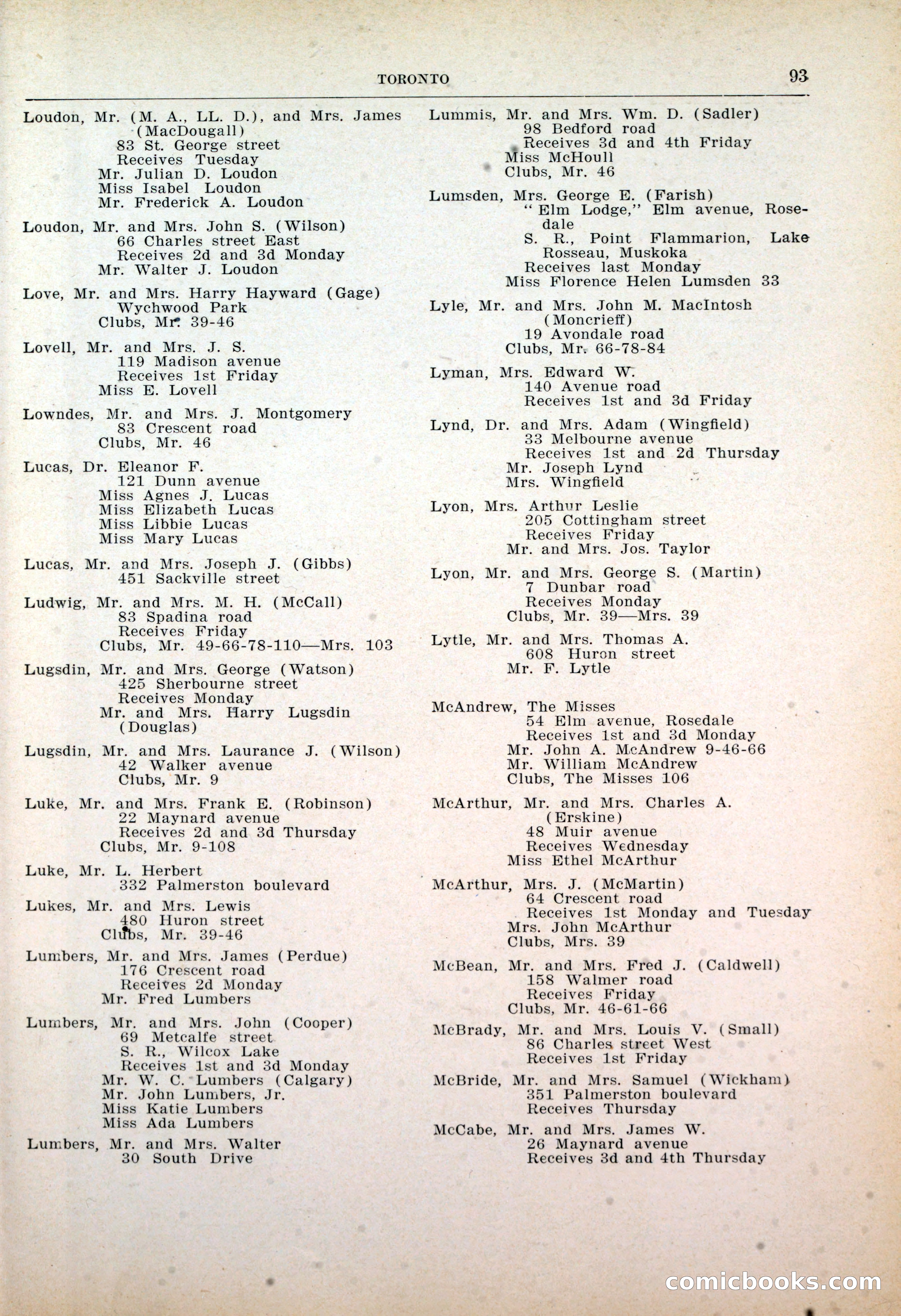 Dau's Blue Book: Toronto, Hamilton and London — page 95 of 198