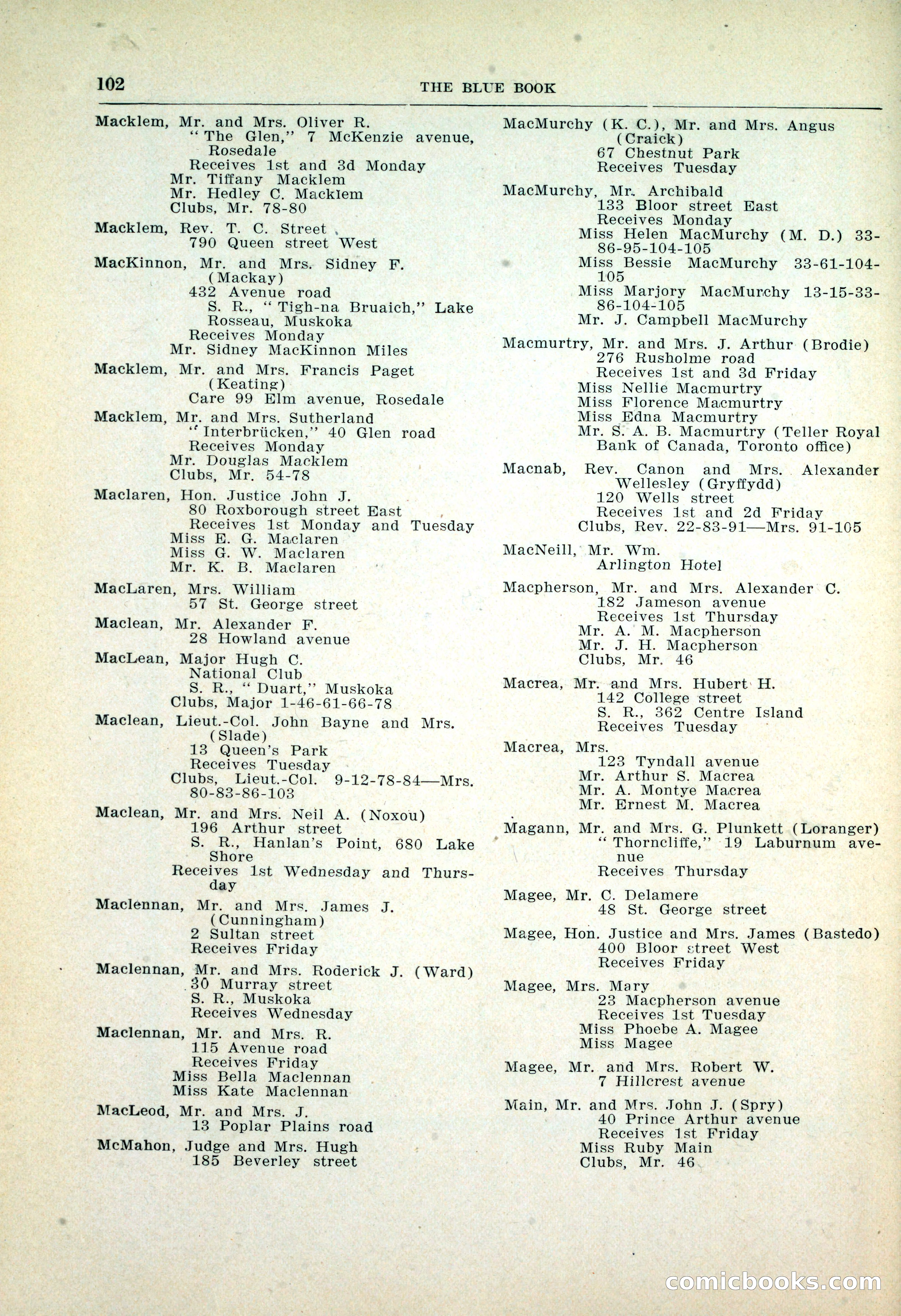 Dau's Blue Book: Toronto, Hamilton and London — page 104 of 198