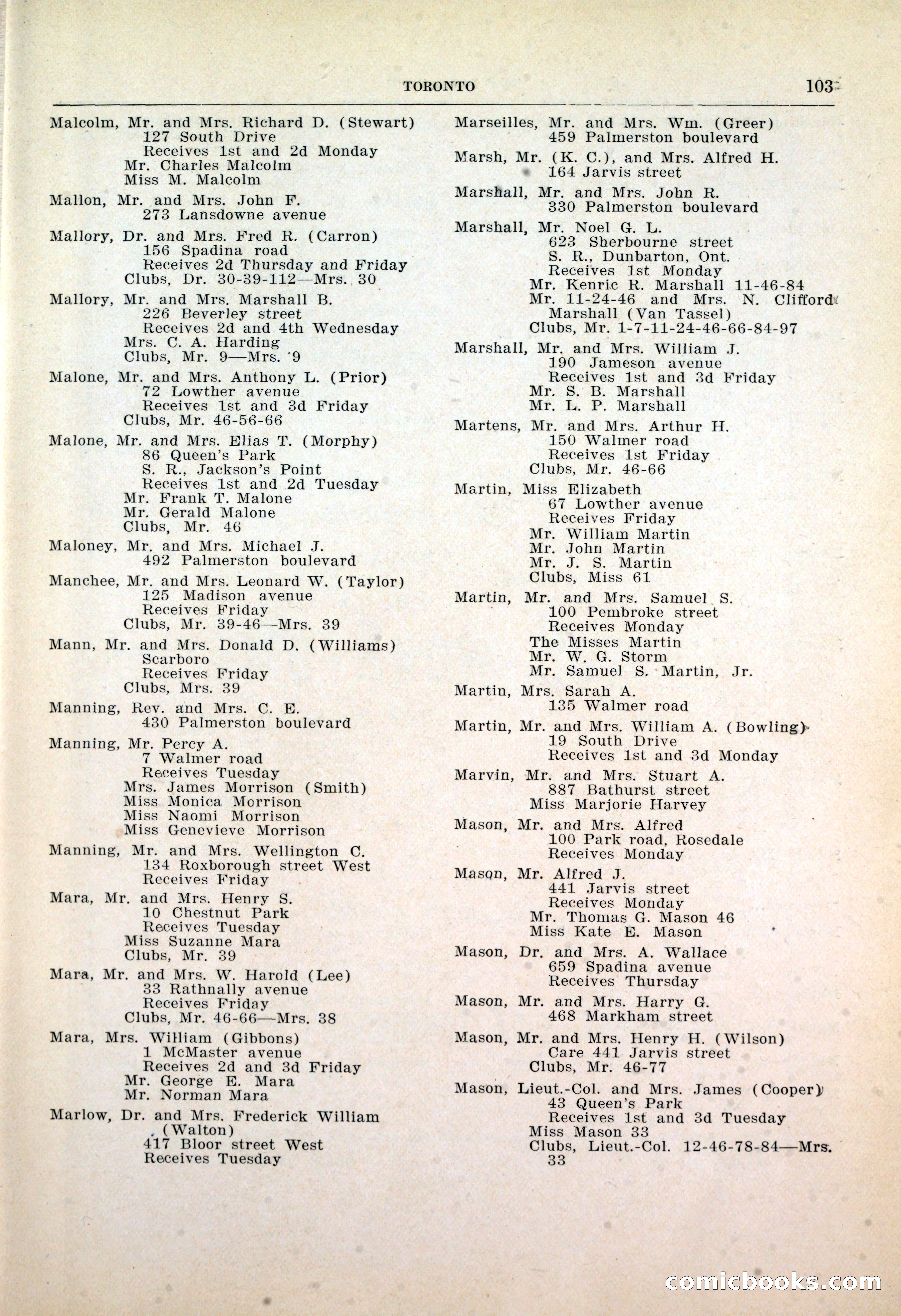 Dau's Blue Book: Toronto, Hamilton and London — page 105 of 198